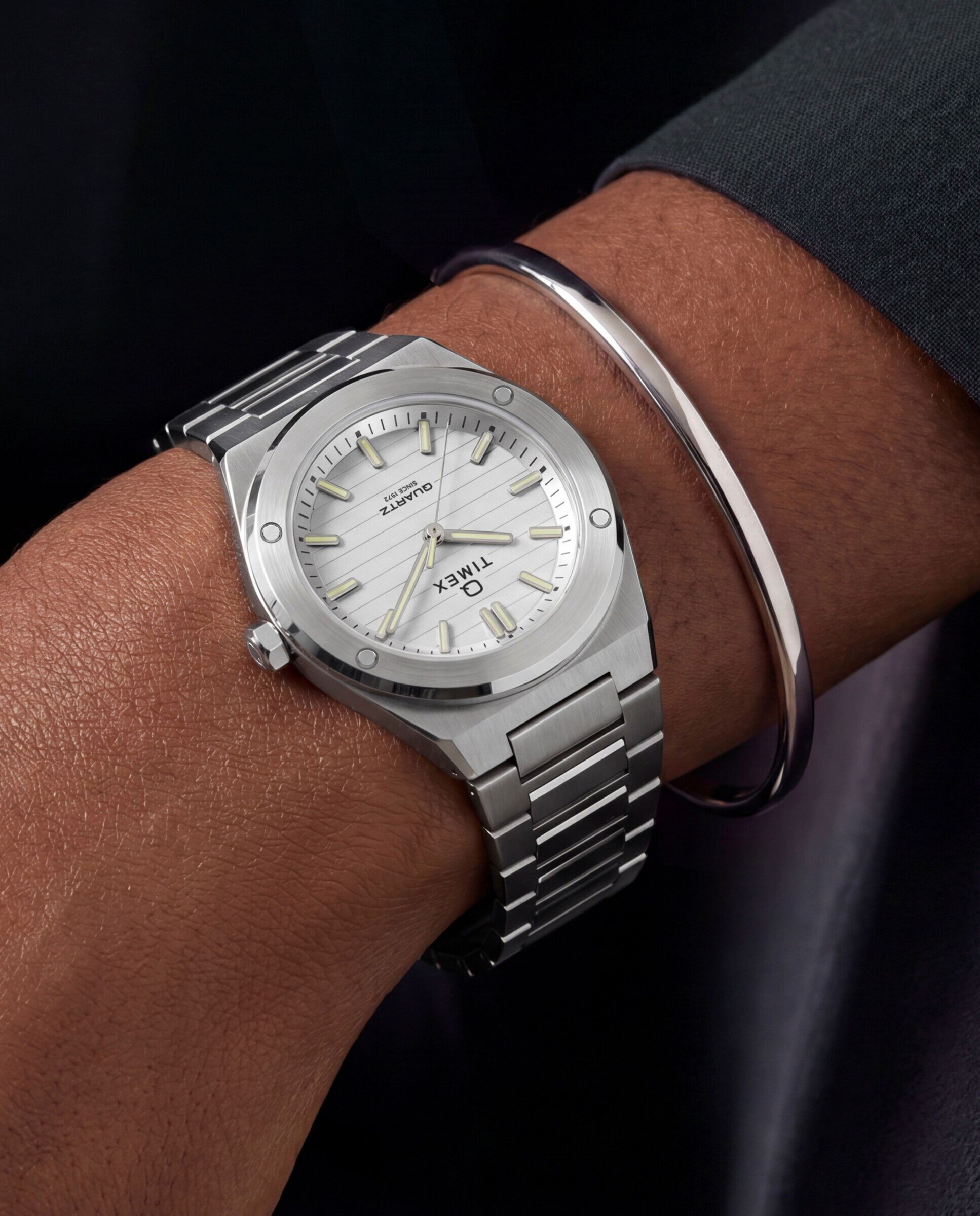 Reloj de mujer q timex tw2y81800 de acero y correa plateada/gris - Plata Plata-6