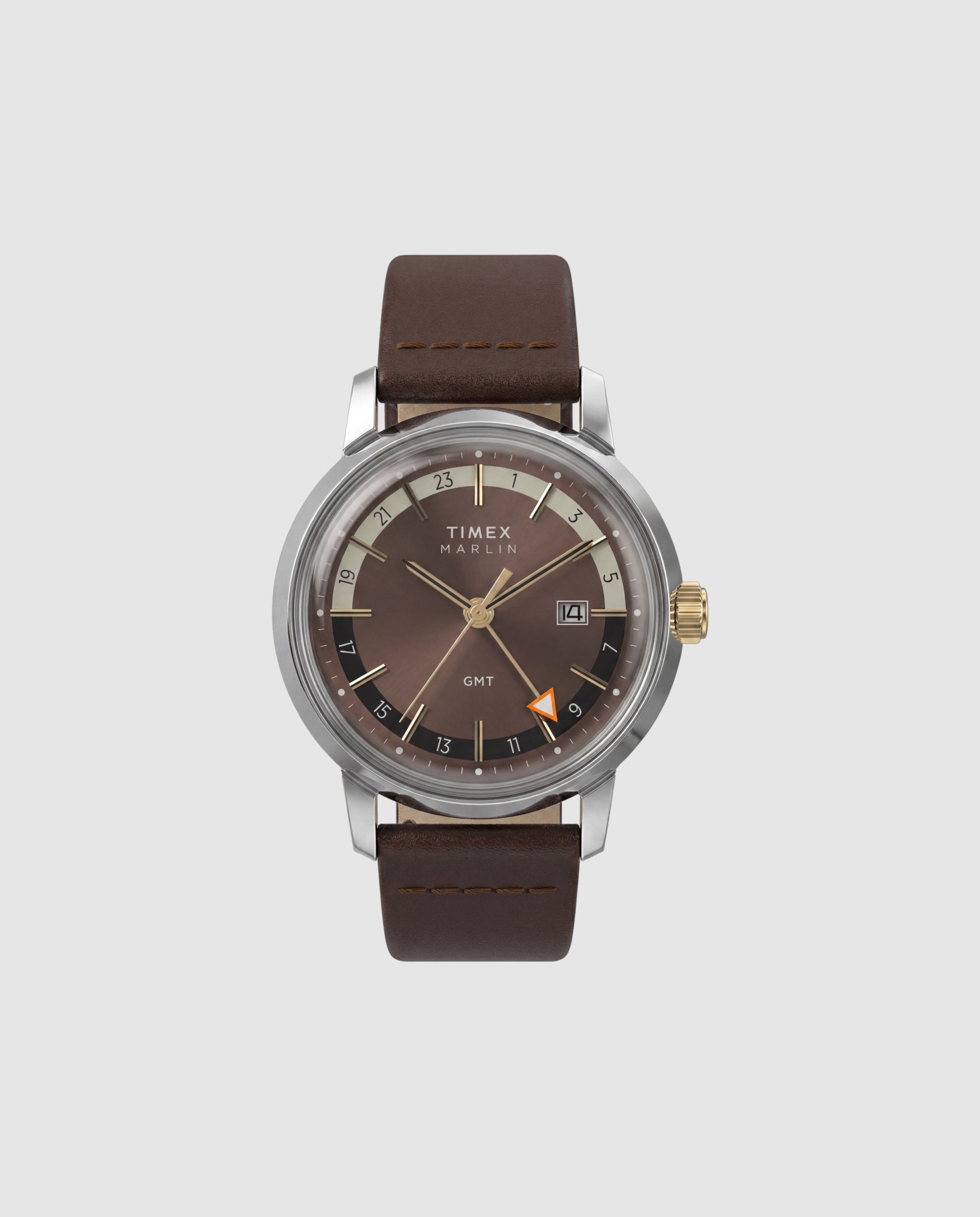 Reloj de hombre marlin tw2y84200 de piel - Timex - Marrón Marrón-1