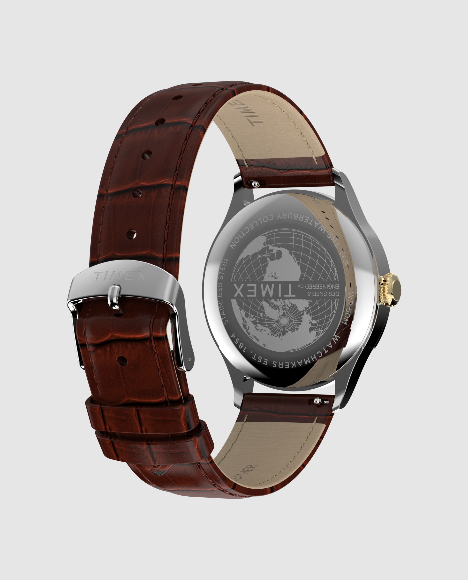 Imagen 3 de Reloj de hombre waterbury tw2y92100 de piel y correa - Timex - Marrón Marrón