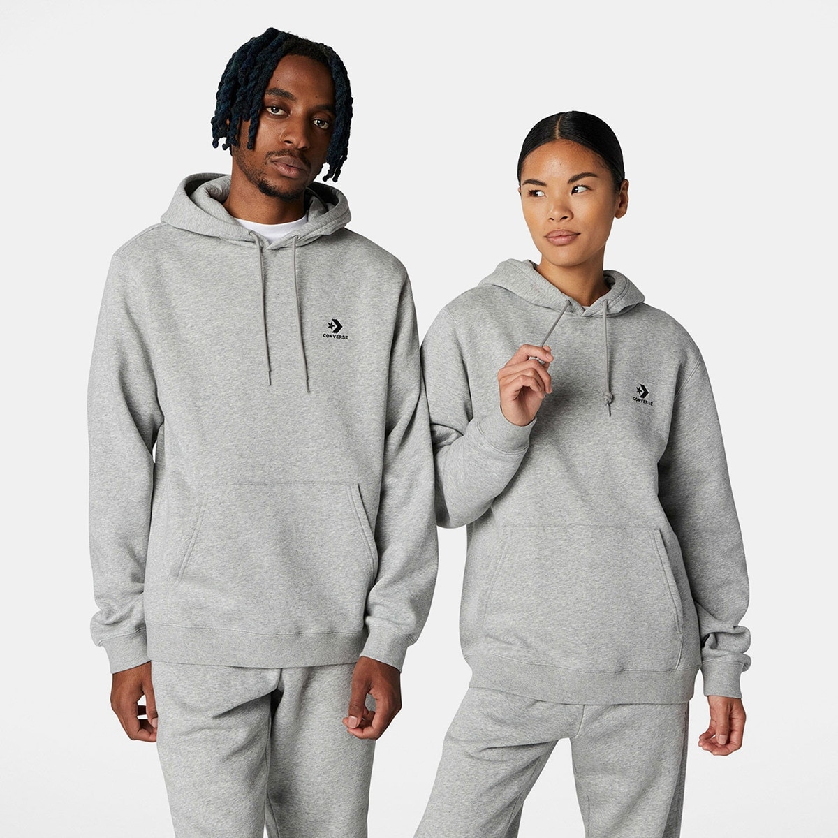 Sudadera unisex Go-To Embroidered Star Chevron Fleece Hoodie Converse