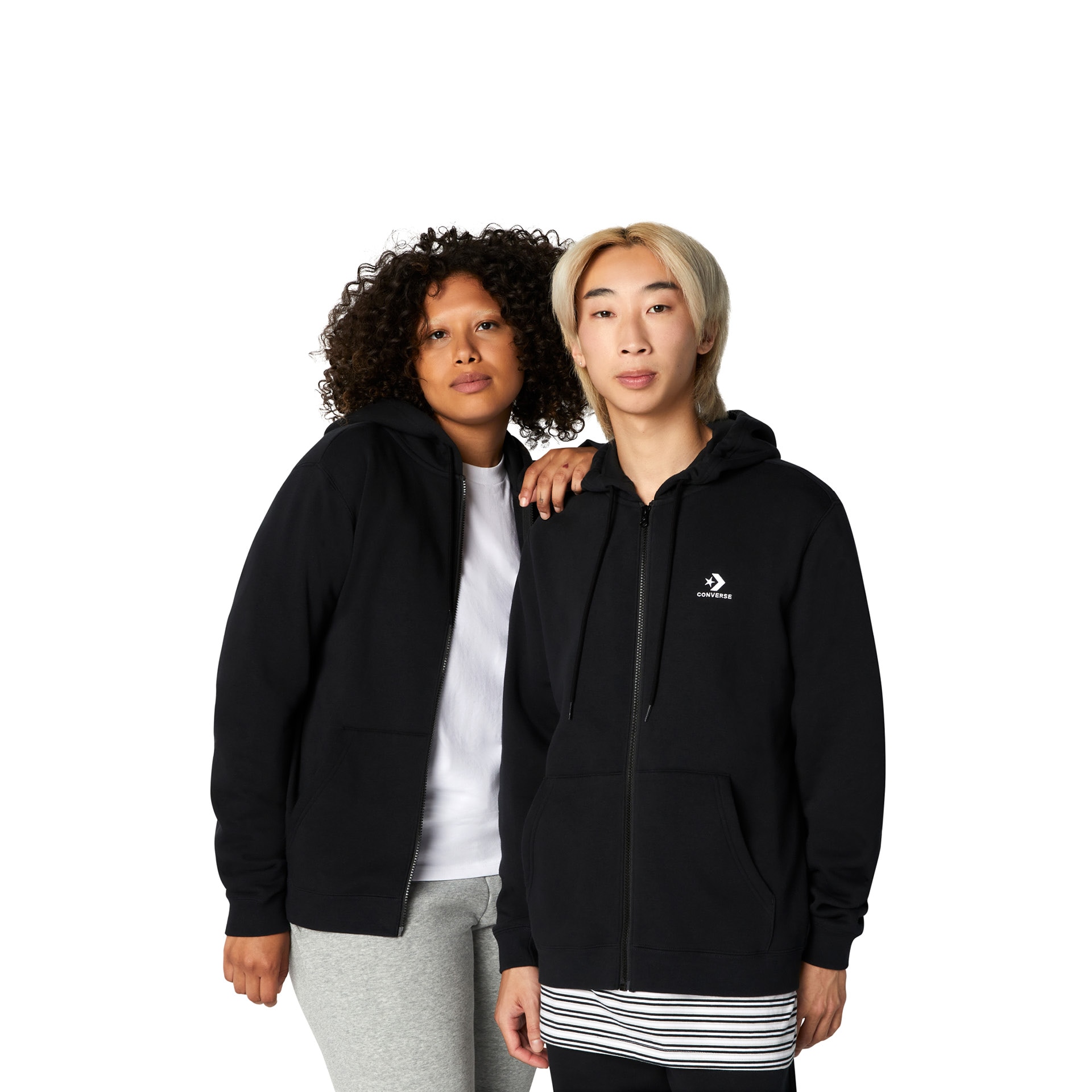 Imagen 0 de Sudadera unisex Go-To Embroidered Star Chevron Hoodie Converse Negro
