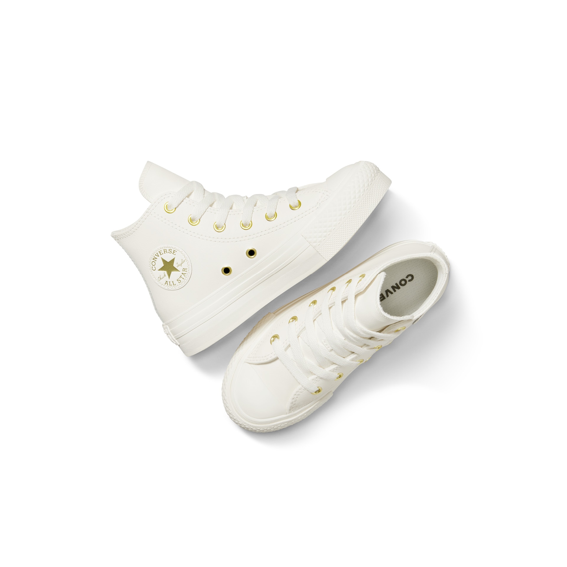Zapatillas casual de niños Chuck Taylor All Star Eva Lift Gold Luxe Piel Converse - Blanco Blanco-2