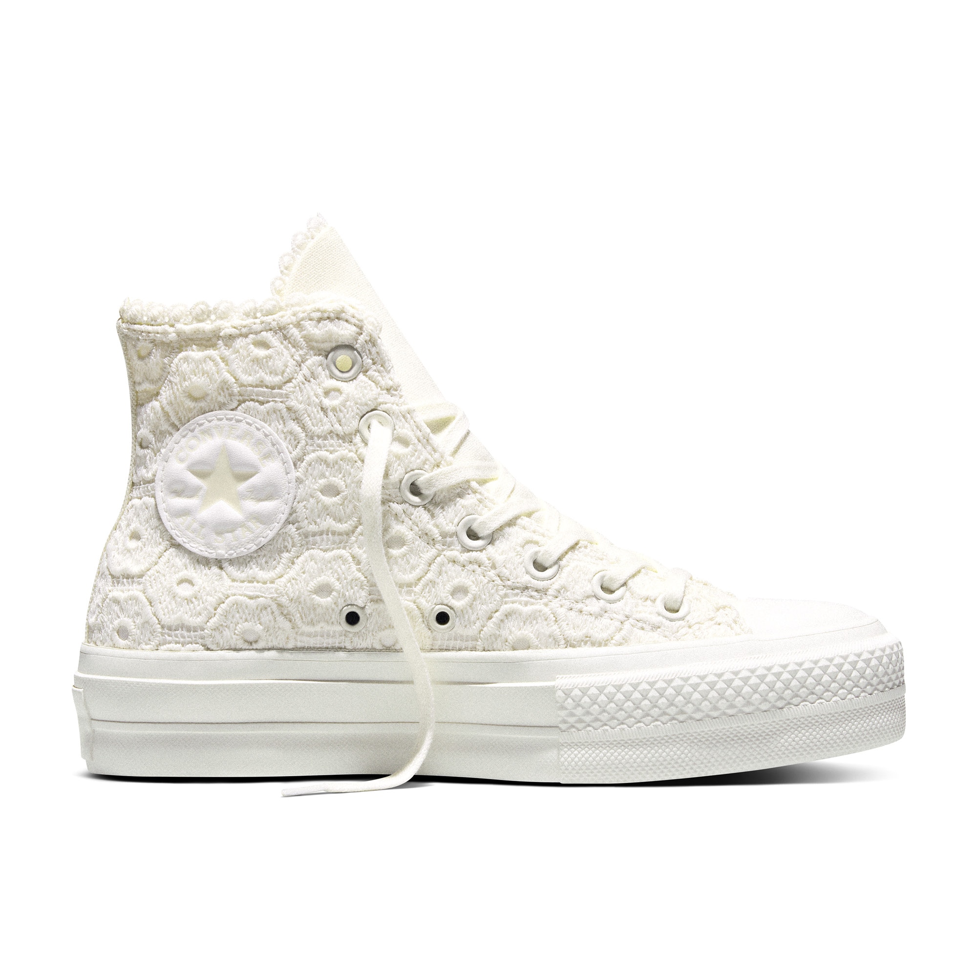 Imagen 0 de Zapatillas casual de mujer Chuck Taylor All Star Lift Crochet Converse Blanco