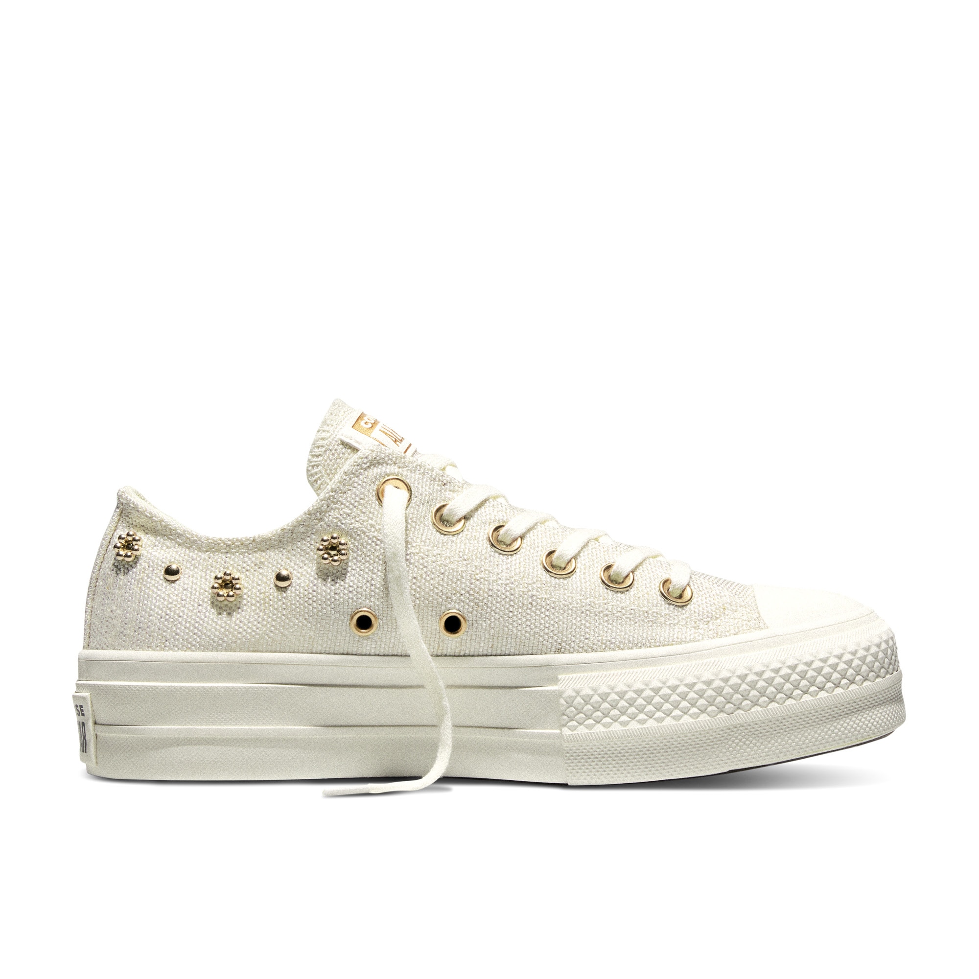 Imagen 0 de Zapatillas casual de mujer Chuck Taylor All Star Lift Shiny Heathered Canvas Studs Converse Blanco roto