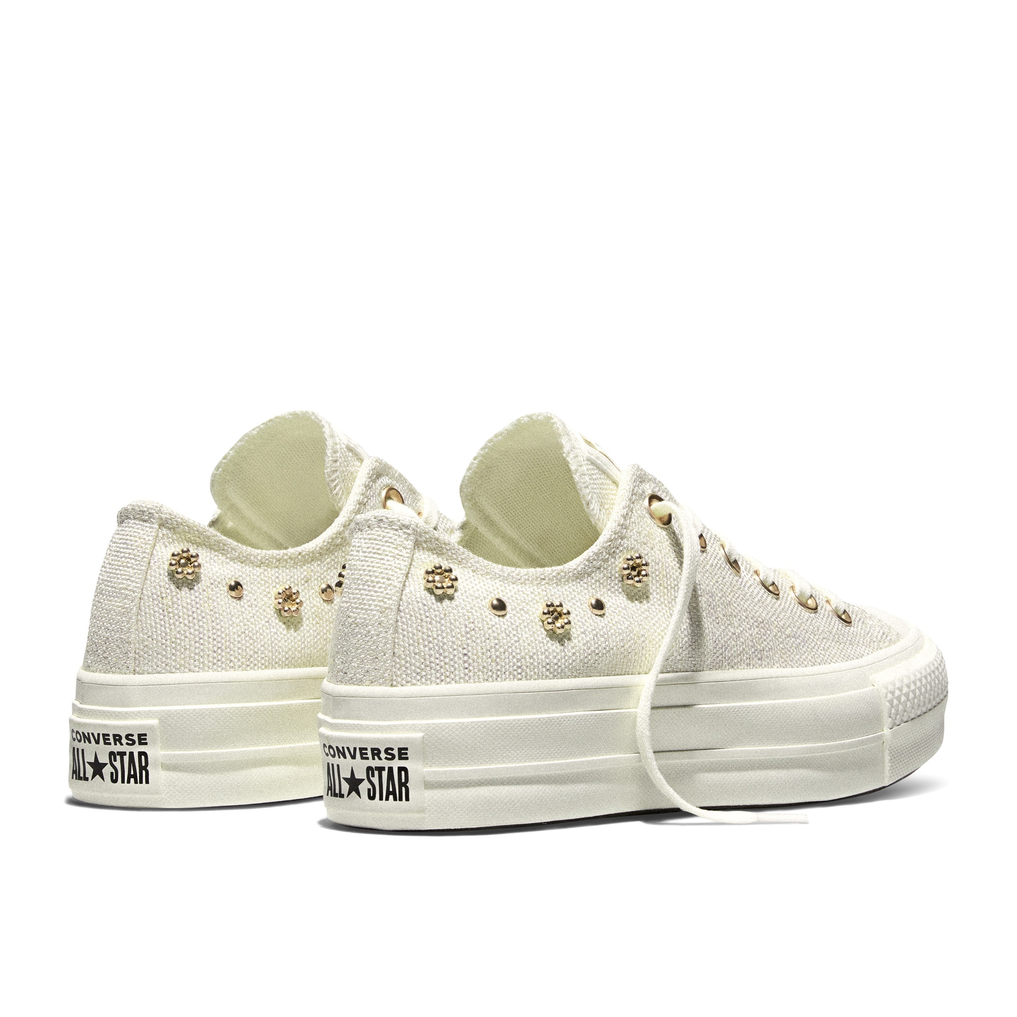 Zapatillas casual de mujer Chuck Taylor All Star Lift Shiny Heathered Canvas Studs Converse - Blanco roto Blanco roto-6