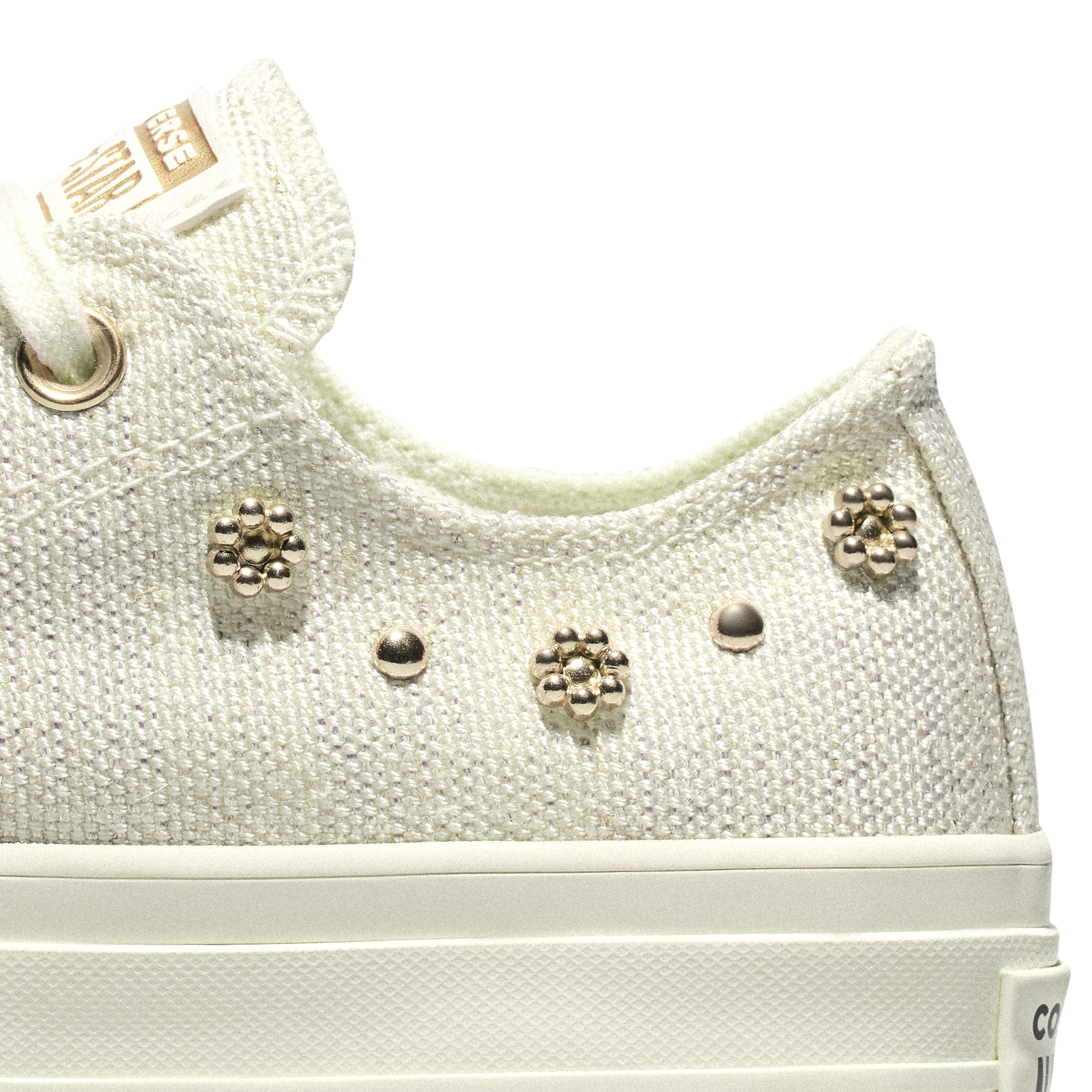 Zapatillas casual de mujer Chuck Taylor All Star Lift Shiny Heathered Canvas Studs Converse - Blanco roto Blanco roto-7