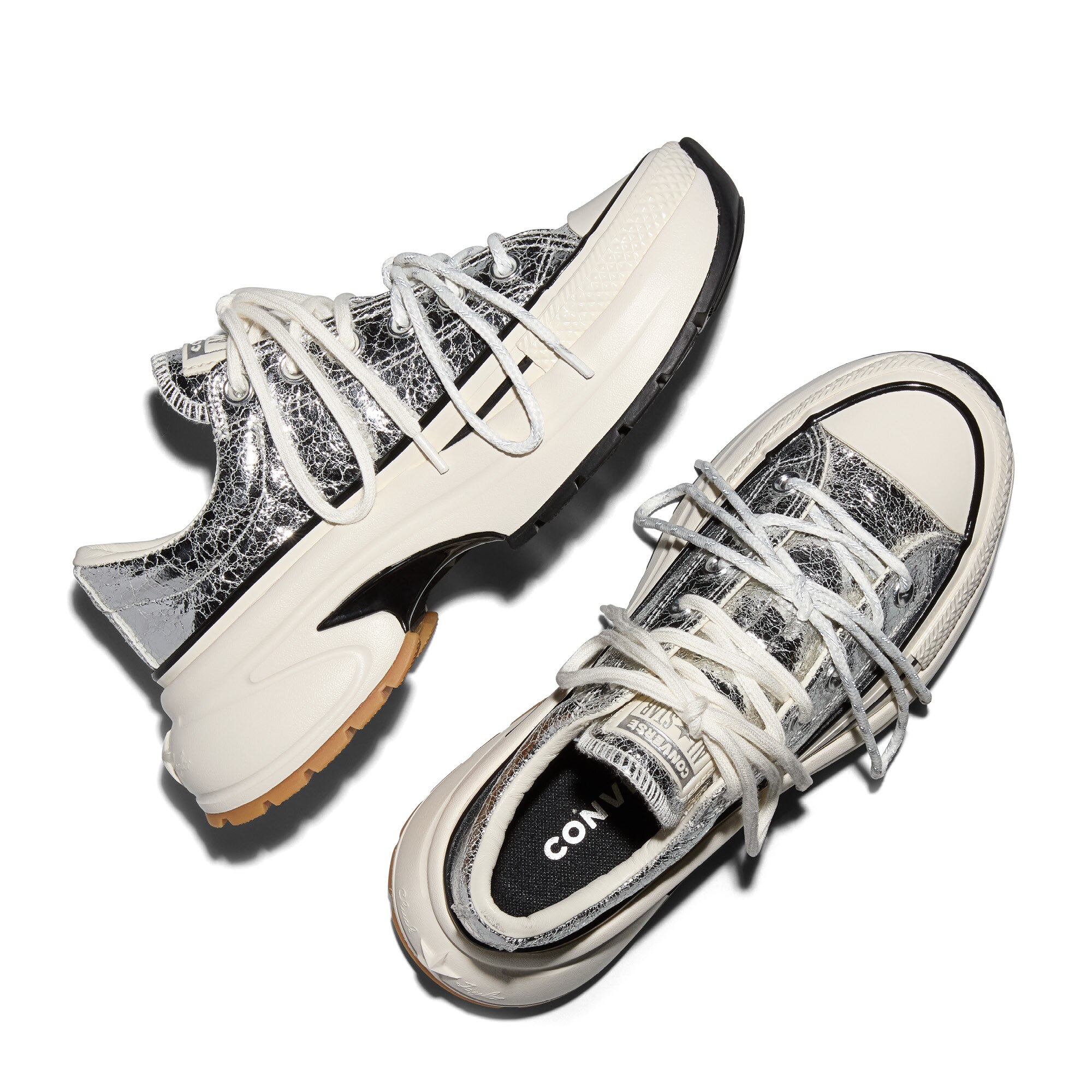 Zapatillas casual de mujer Run Star Crush Distressed Patent Converse - Plata Plata-3