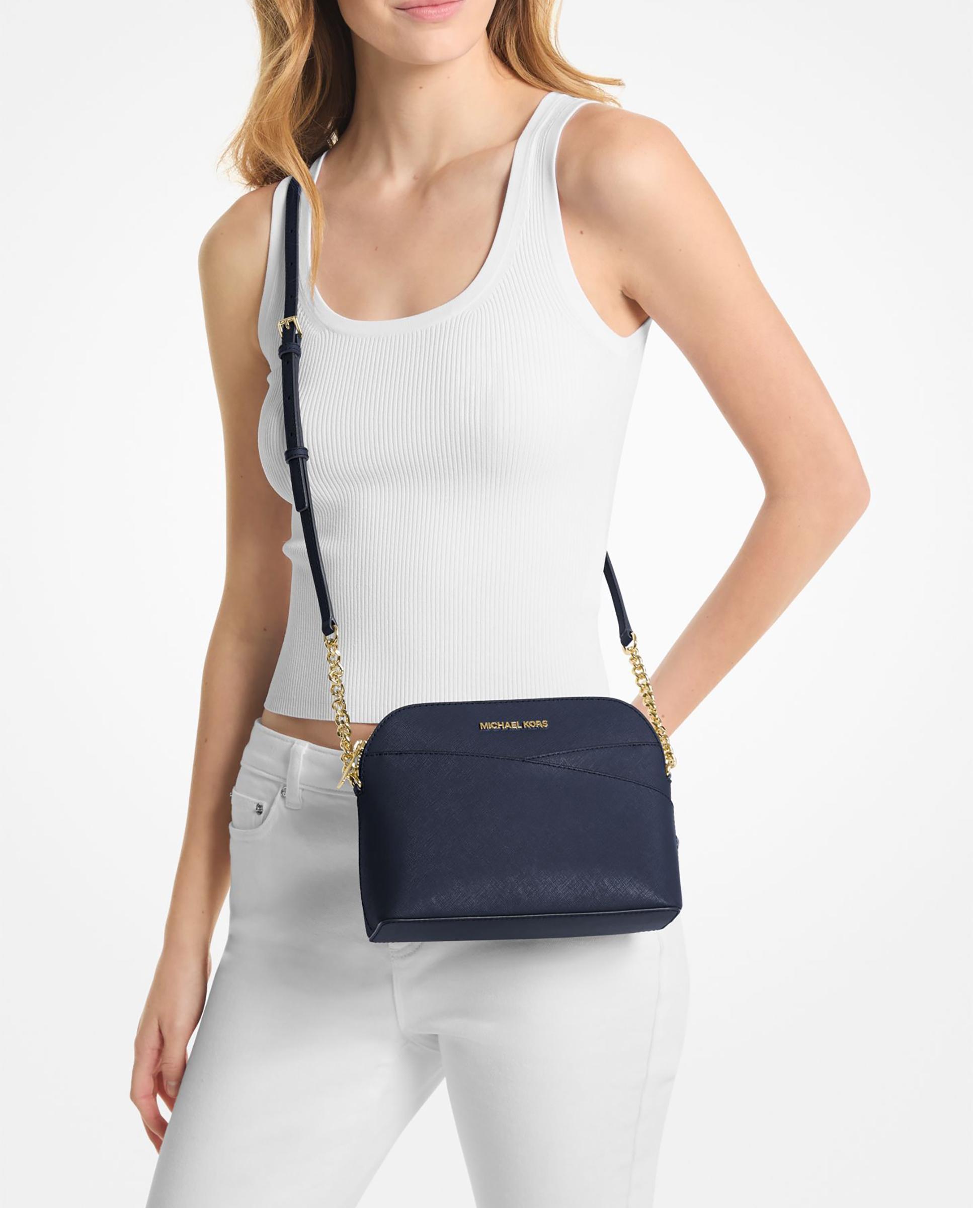 Bandolera de mujer Jet Set Travel mediana de piel - Michael Michael Kors - Azul marino Azul marino-2