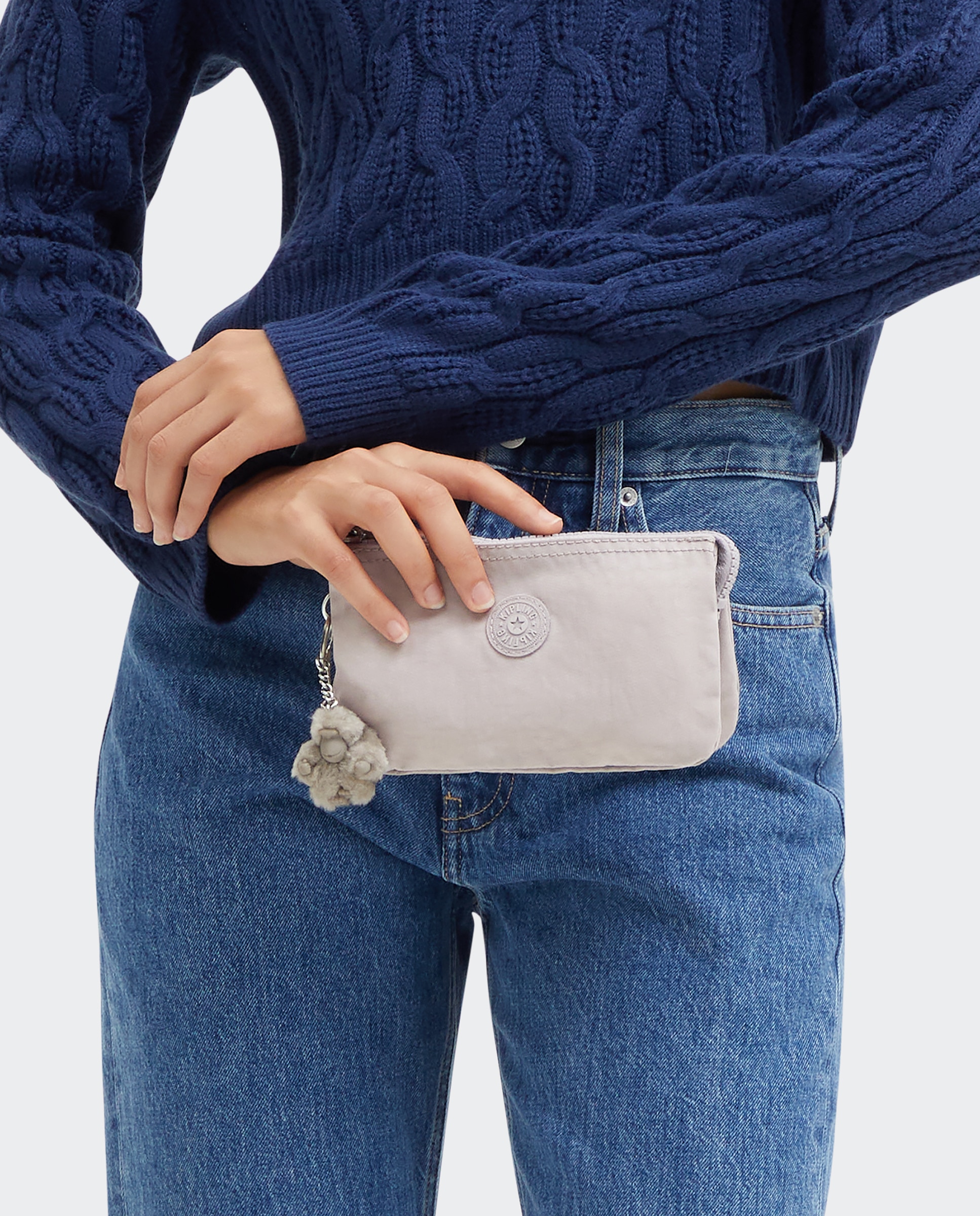 Monedero de mujer grande multiusos con cremallera y llavero - Kipling - Humo Humo-2