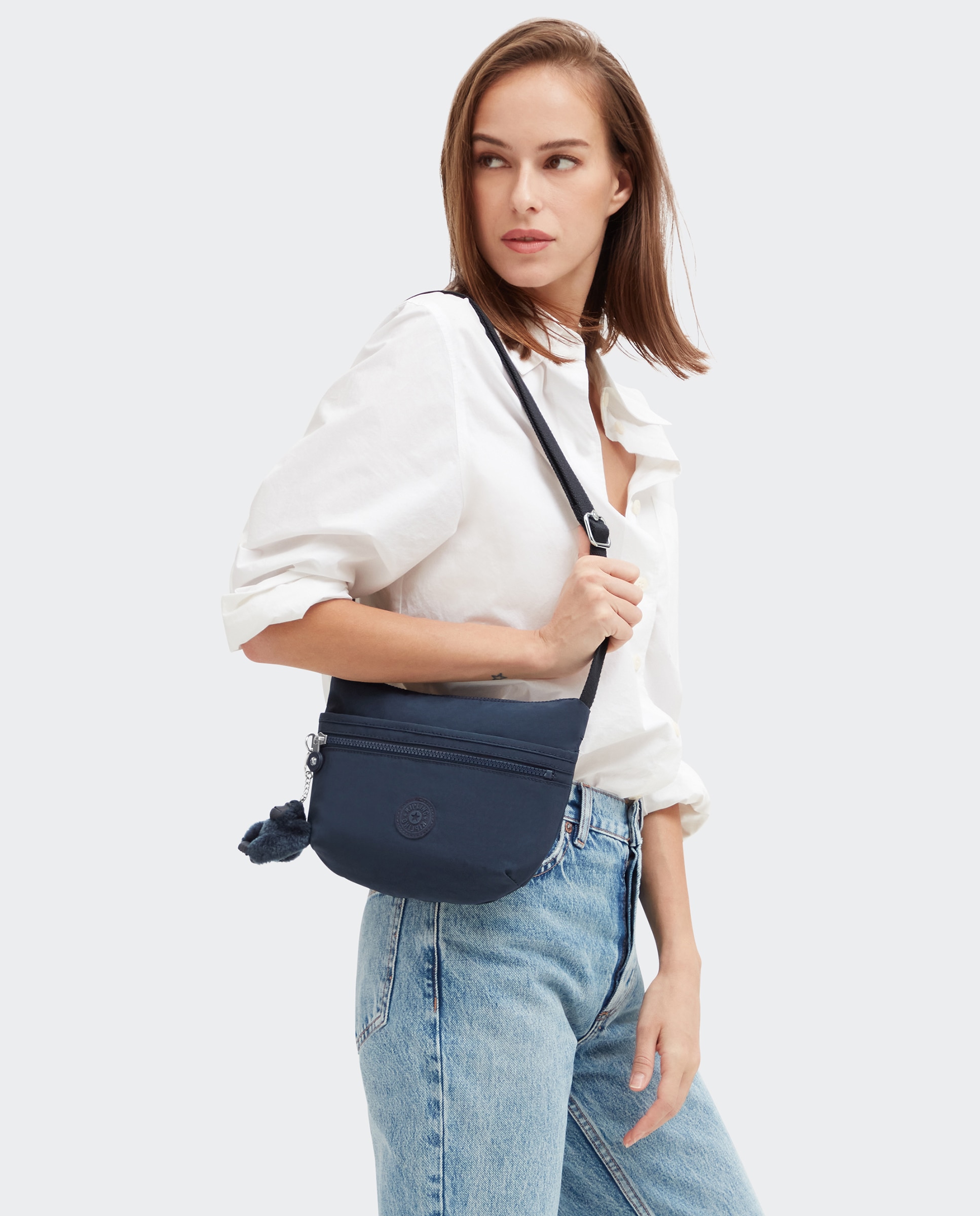 Bandolera de mujer pequeña con cremallera y correa ajustable - Kipling - Marino Marino-2