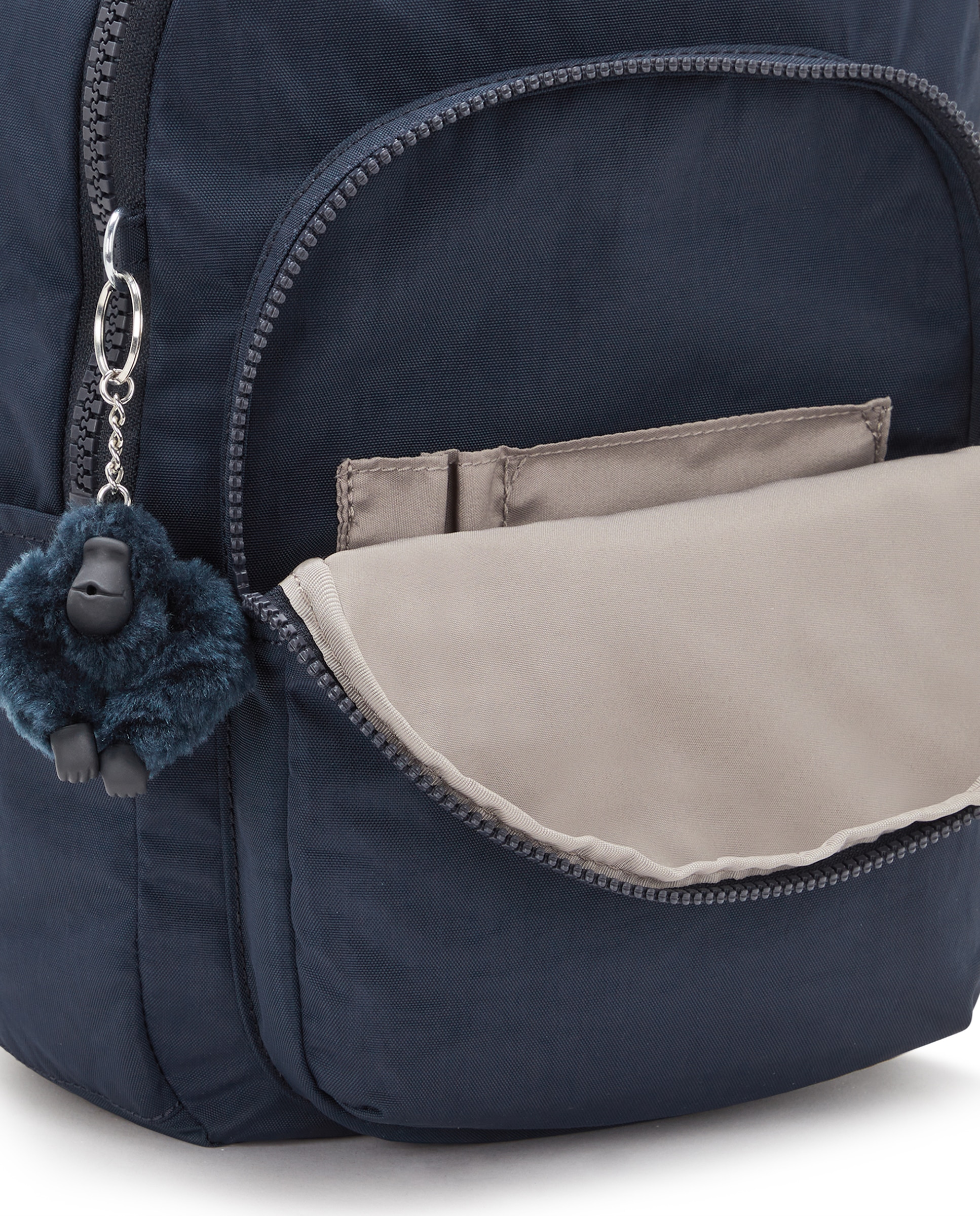 Mochila de mujer pequeña con cremallera y funda para tablet - Kipling - Marino Marino-5