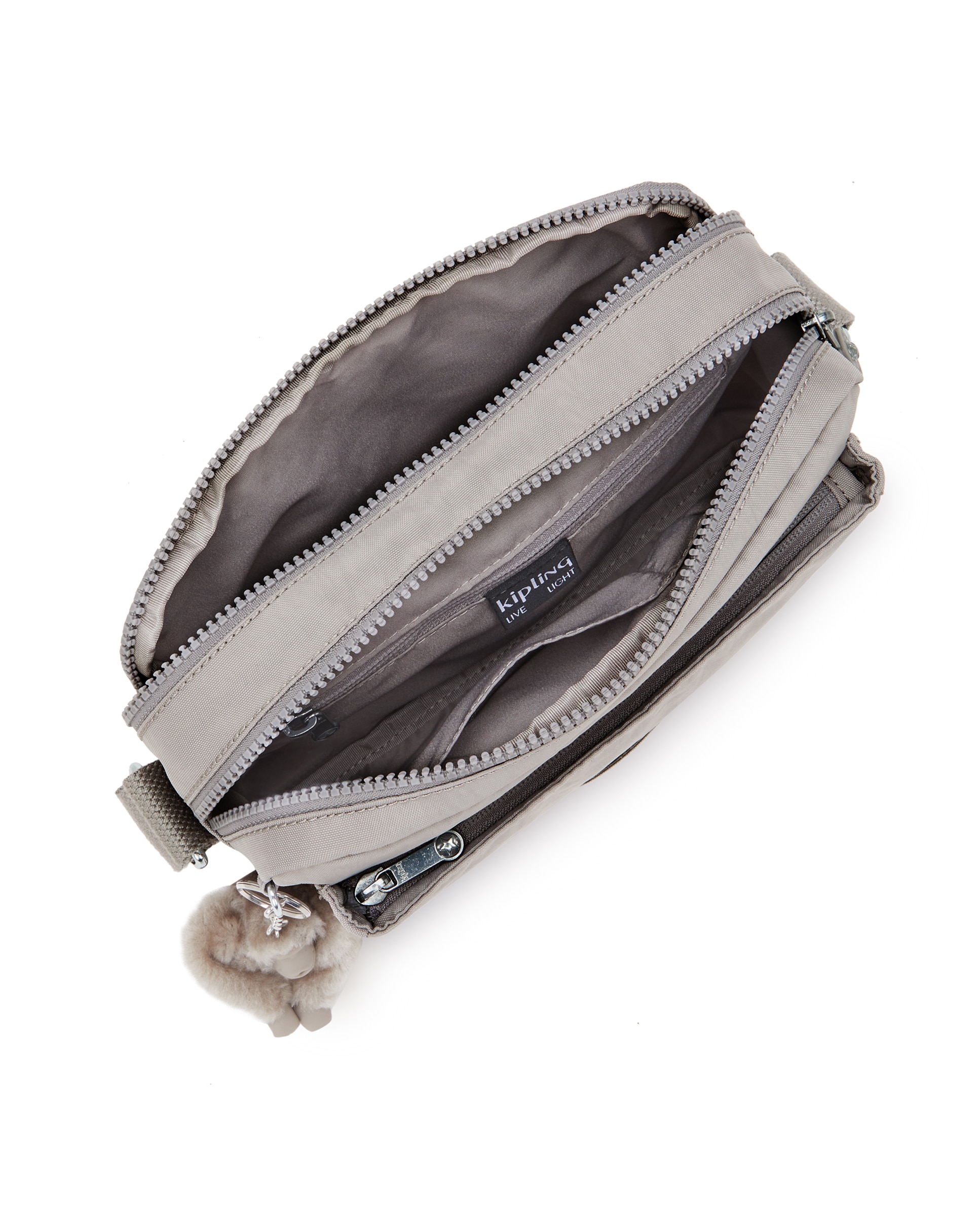 Bandolera de mujer Abanu M con correa ajustable en gris - Kipling - Gris claro Gris claro-2