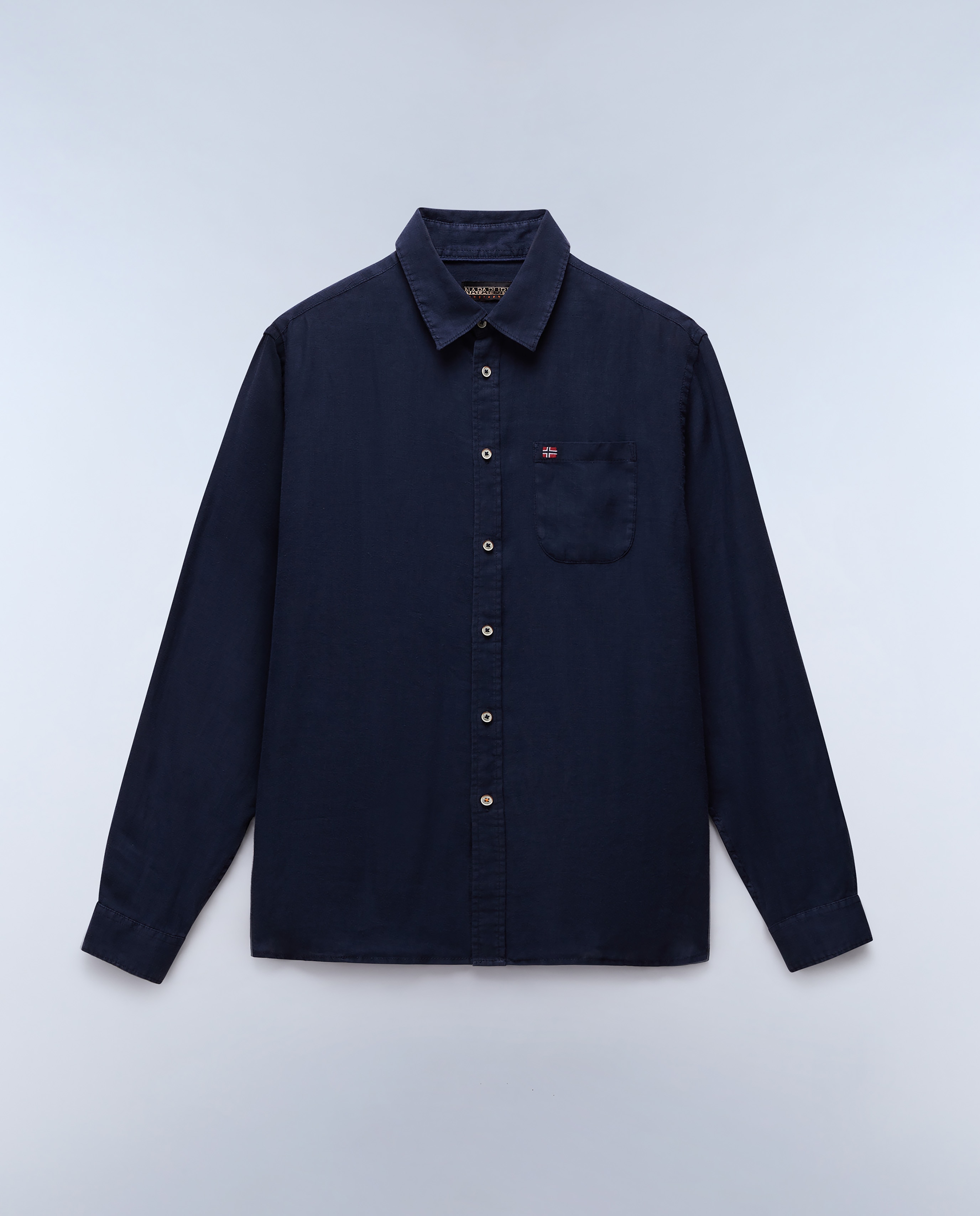 Imagen 3 de Camisa de lino de hombre linen ls de corte regular y manga larga - Napapijri - Azul marino Azul marino