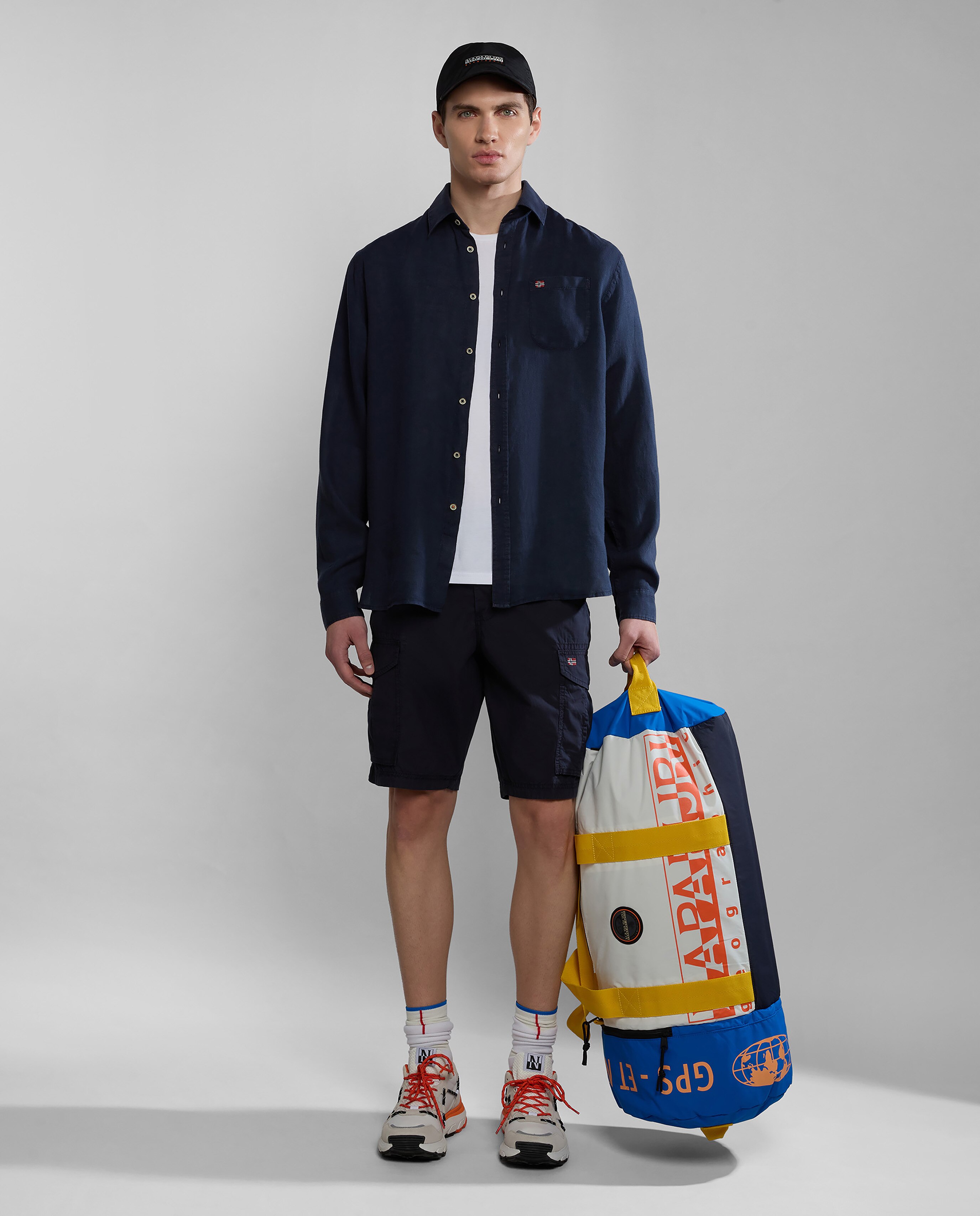 Imagen 5 de Camisa de lino de hombre linen ls de corte regular y manga larga - Napapijri - Azul marino Azul marino