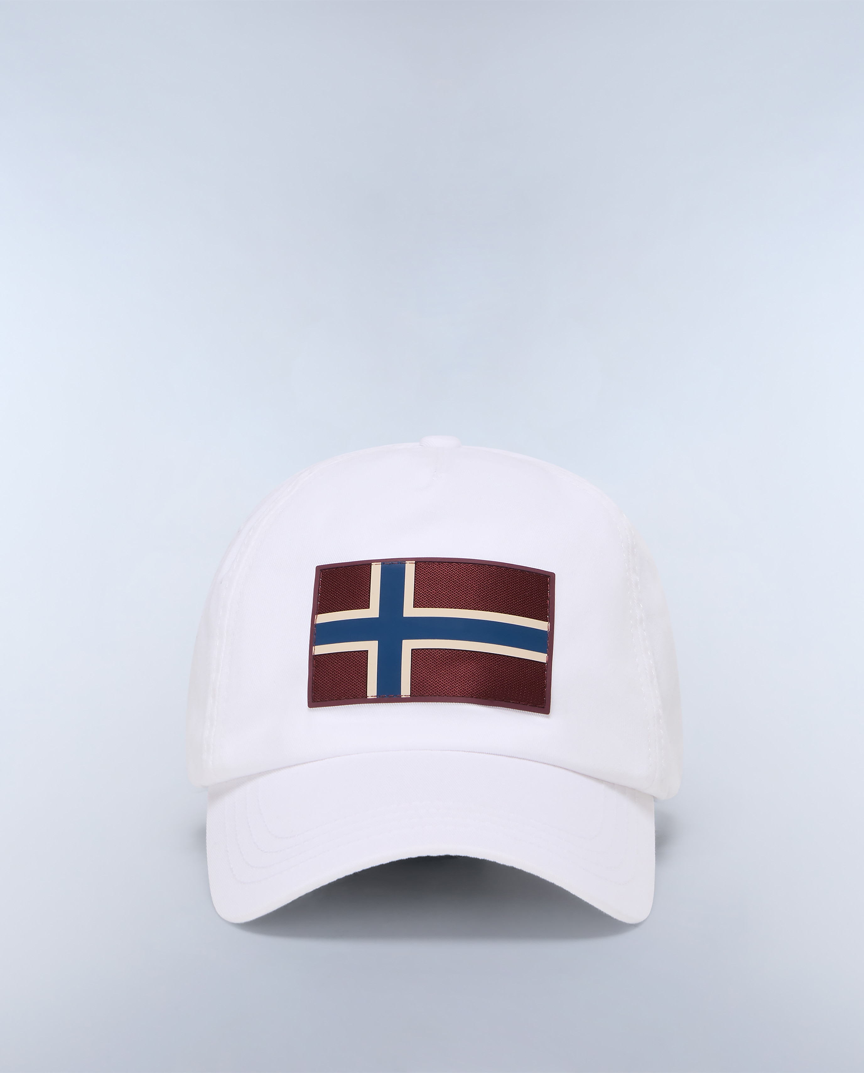 Gorra de hombre napapijri de algodón con parche frontal - Blanco Blanco-3