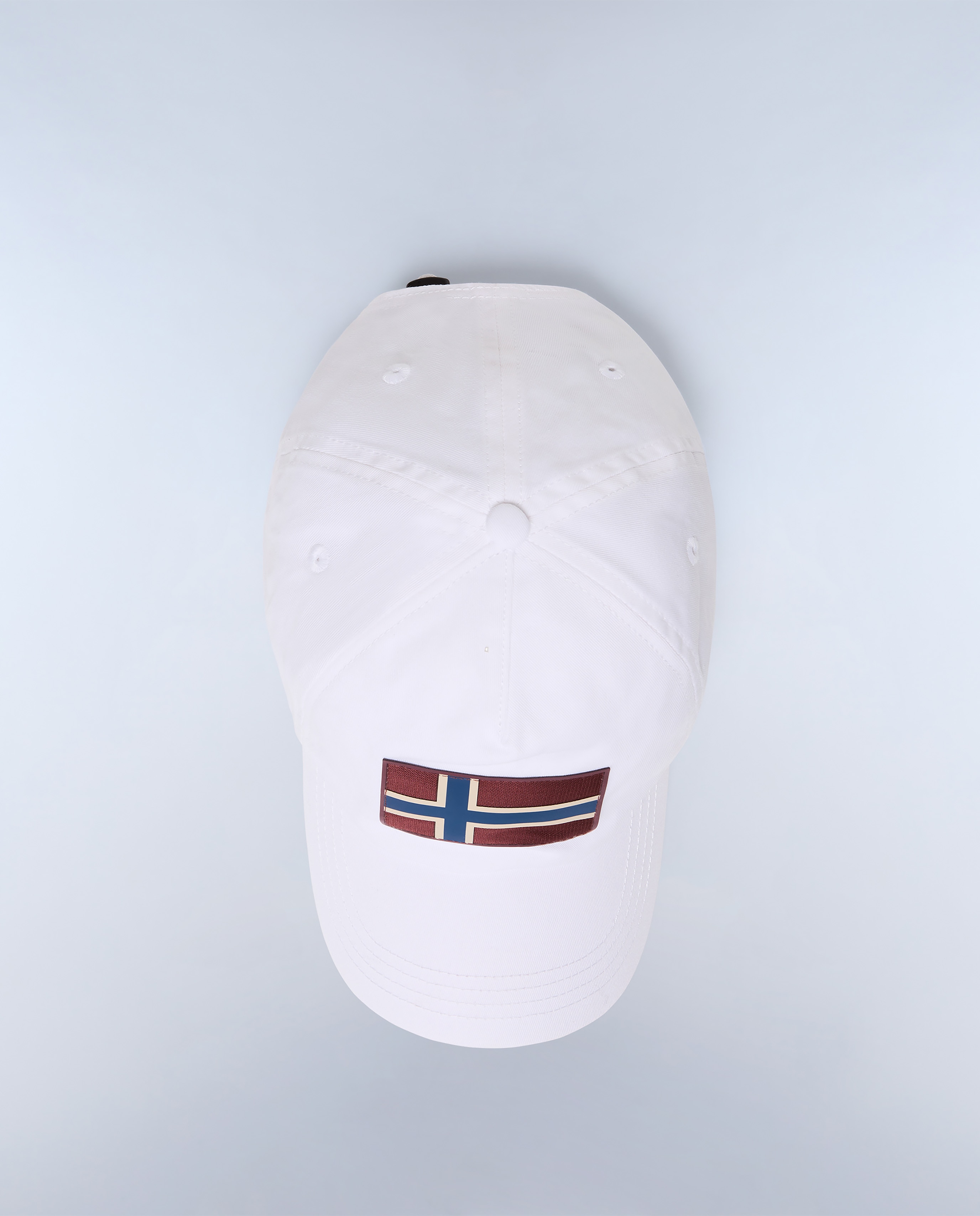 Gorra de hombre napapijri de algodón con parche frontal - Blanco Blanco-2
