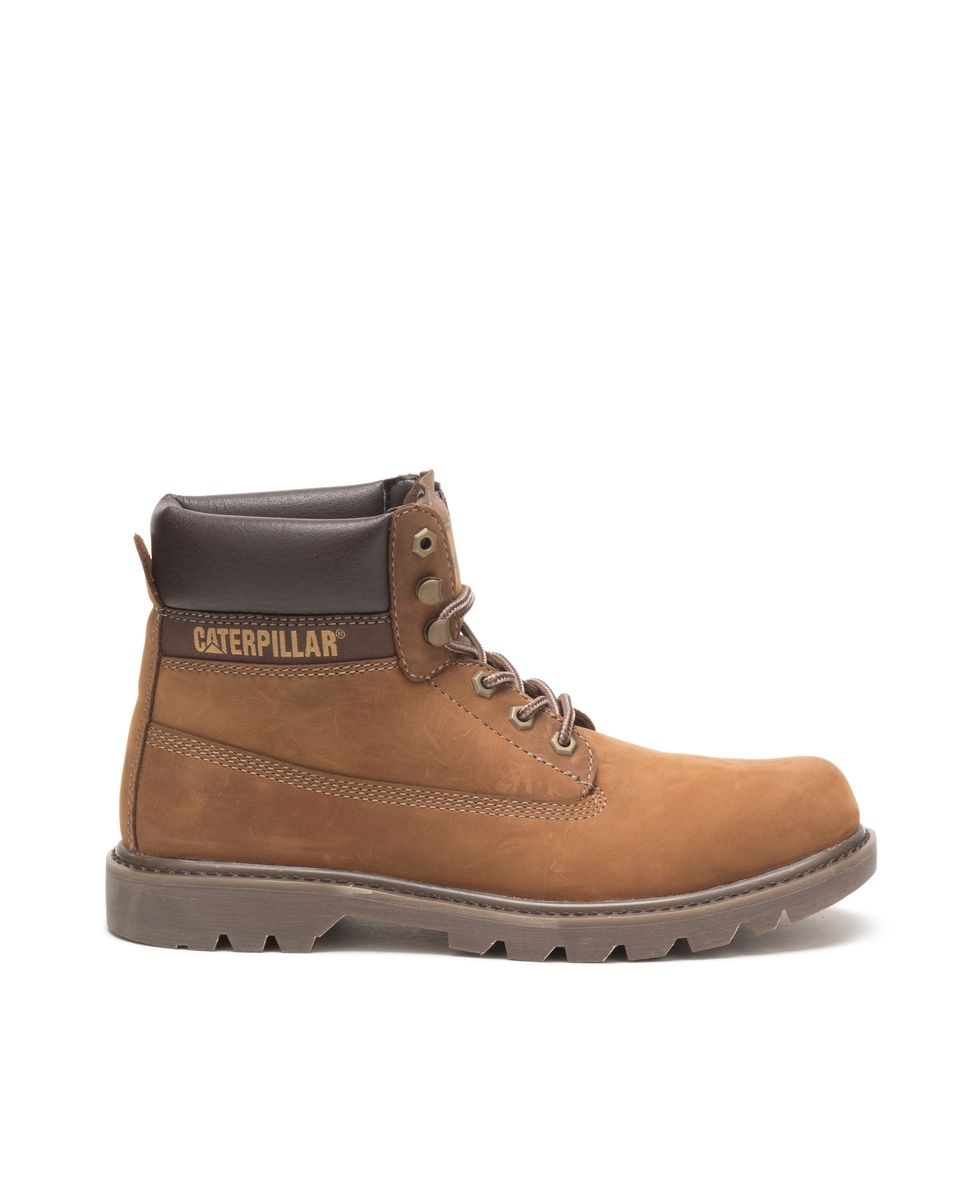 Bota caterpillar de adulto en piel con cordones Marrón claro Marrón claro-1