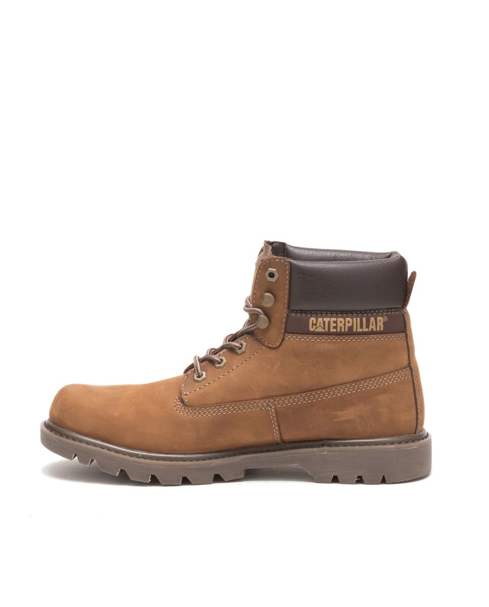 Bota caterpillar de adulto en piel con cordones Marrón claro Marrón claro-2