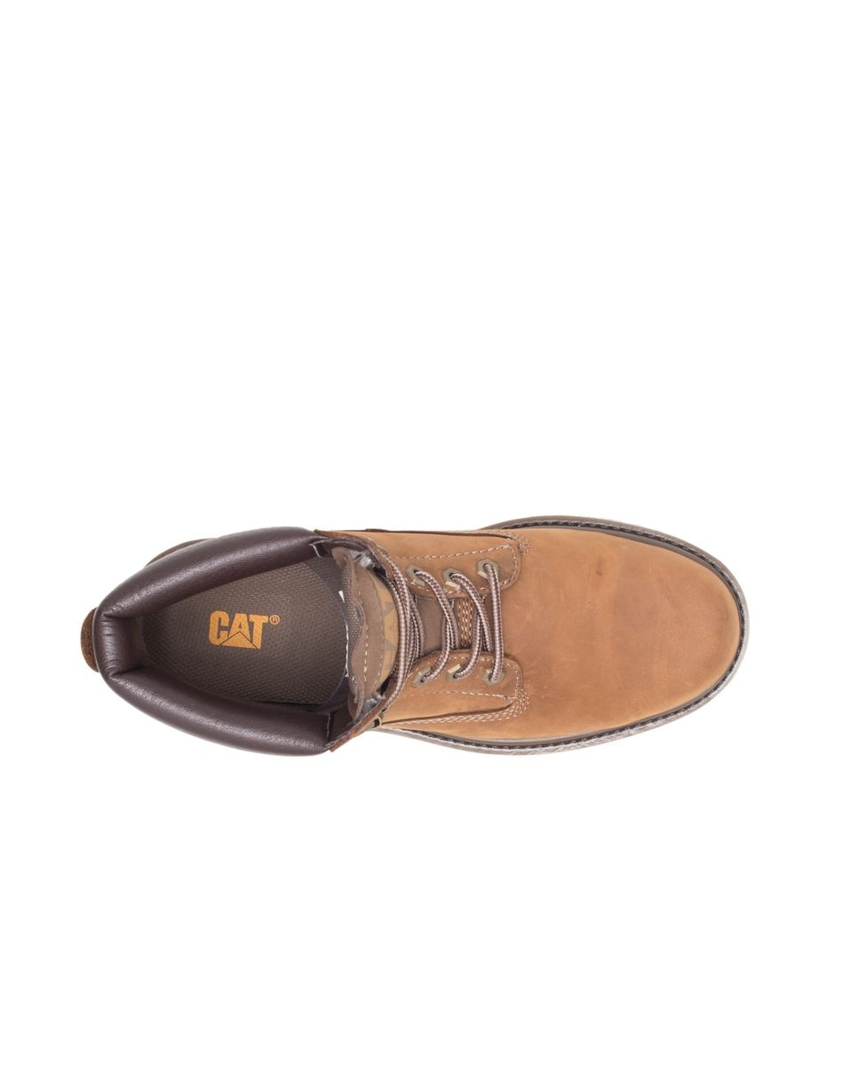Bota caterpillar de adulto en piel con cordones Marrón claro Marrón claro-4