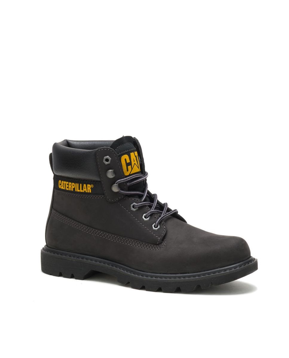 Imagen 3 de Bota caterpillar de adulto en piel con cordones - Negro / Amarillo Negro / Amarillo