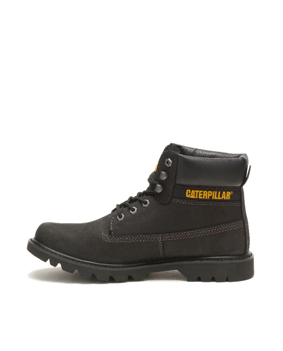 Imagen 2 de Bota caterpillar de adulto en piel con cordones - Negro / Amarillo Negro / Amarillo