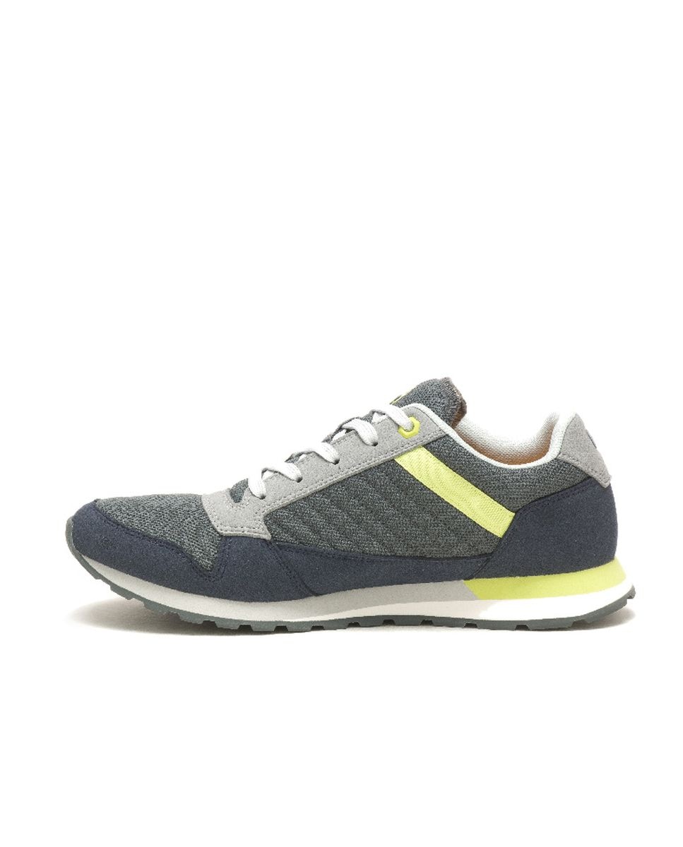 Zapatillas de hombre de piel ventura Gris / Amarillo Flúor Caterpillar Gris / Amarillo Flúor-3