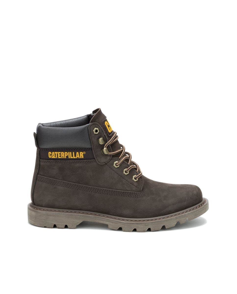 Bota caterpillar de adulto en piel con cordones Marrón oscuro Marrón oscuro-1