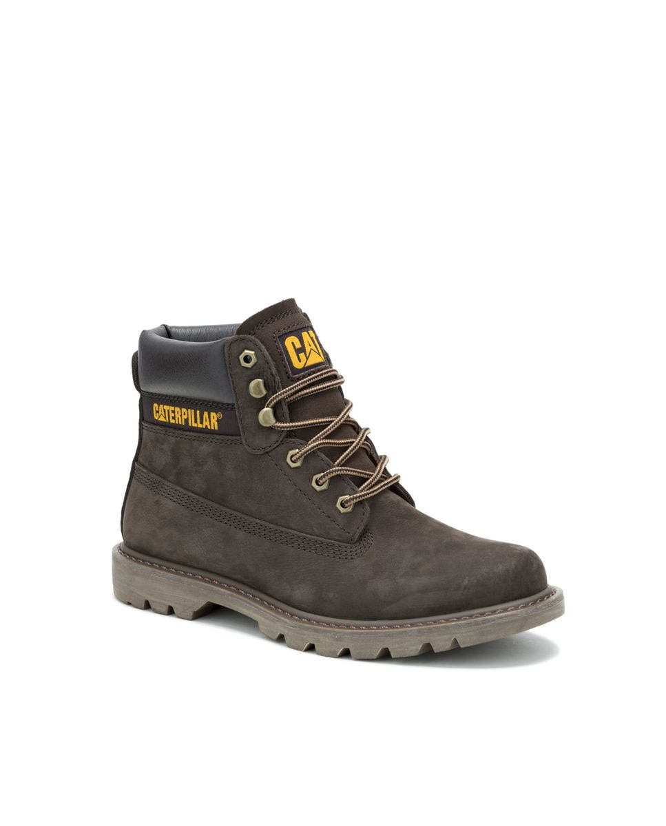 Bota caterpillar de adulto en piel con cordones Marrón oscuro Marrón oscuro-3