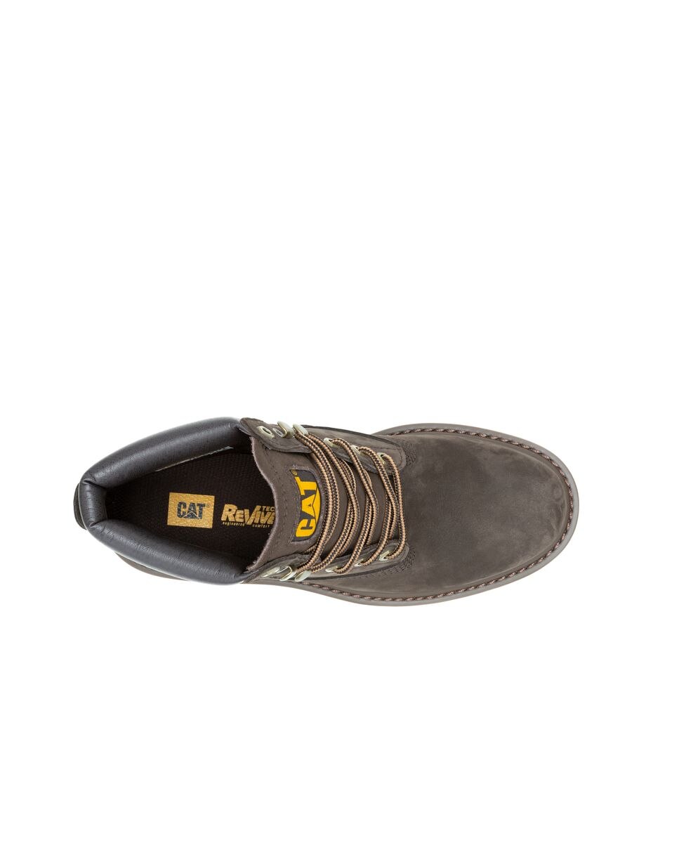 Bota caterpillar de adulto en piel con cordones Marrón oscuro Marrón oscuro-4