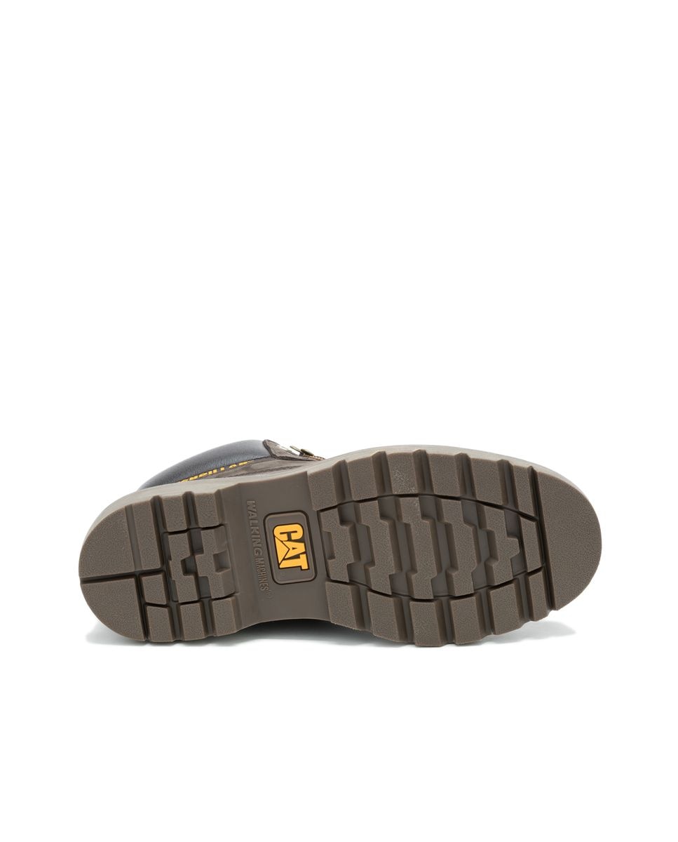 Bota caterpillar de adulto en piel con cordones Marrón oscuro Marrón oscuro-5