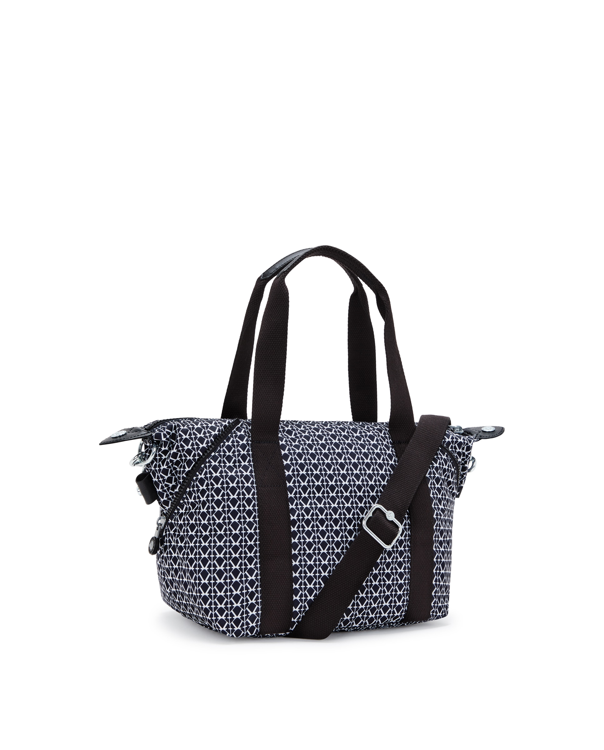 Bolso de hombro multiposición pequeño Art Mini en negro estampado - Kipling - Negro / Blanco Negro / Blanco-3