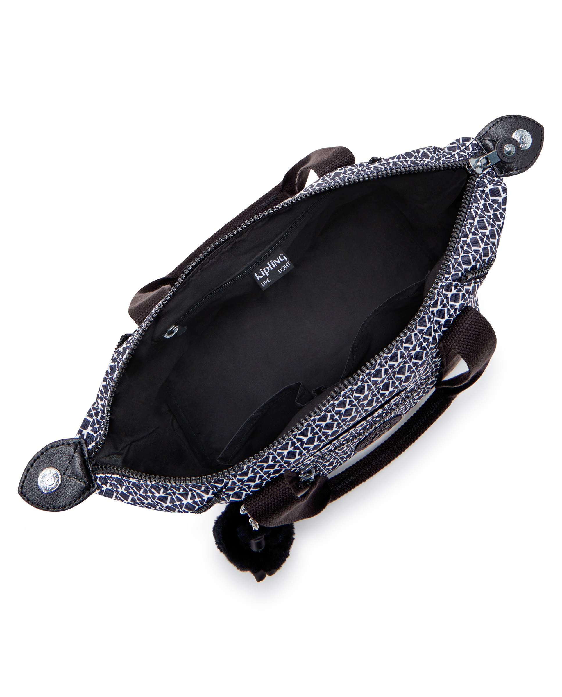 Bolso de hombro multiposición pequeño Art Mini en negro estampado - Kipling - Negro / Blanco Negro / Blanco-2
