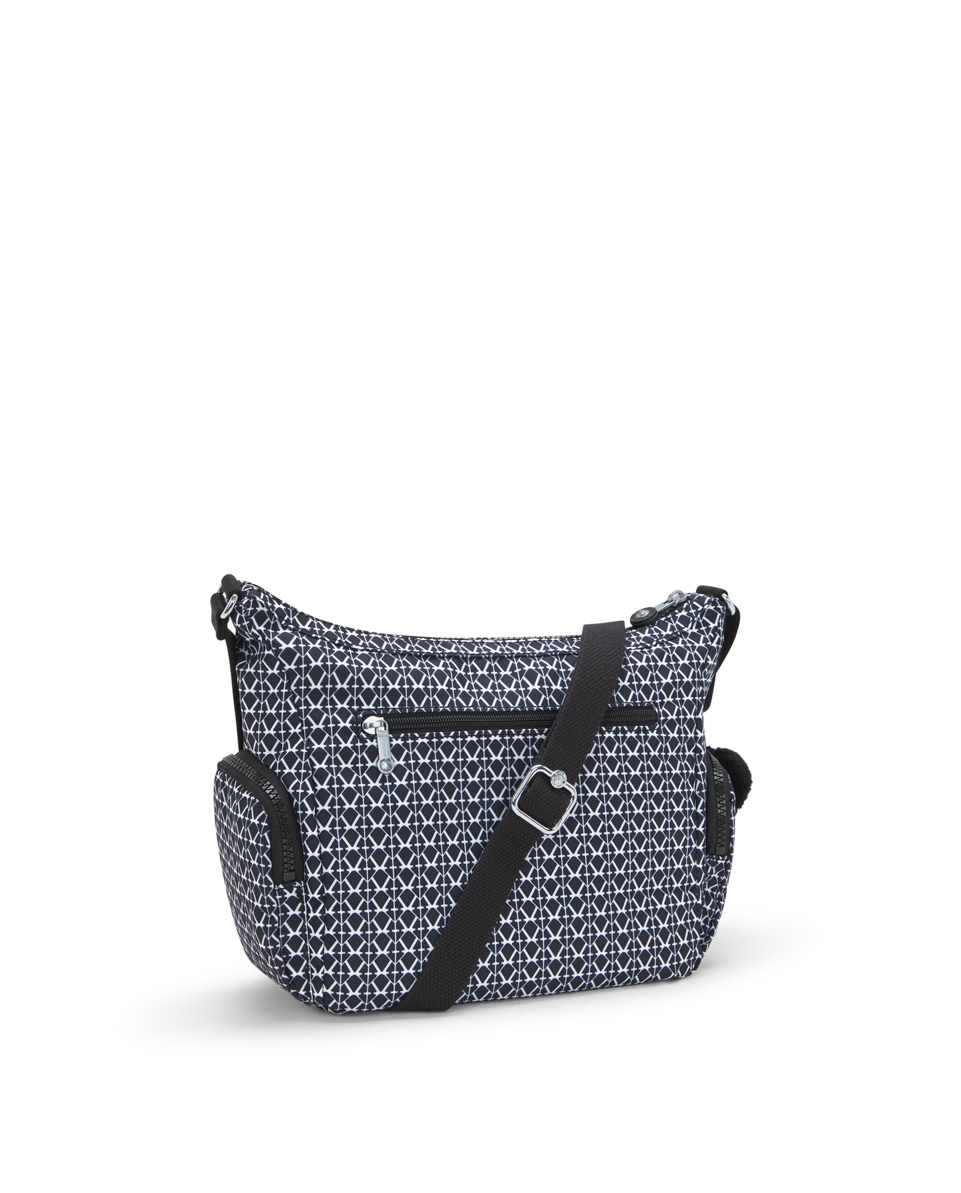 Bandolera de mujer pequeña Gabbie S con correa ajustable en negro estampado - Kipling - Negro / Blanco Negro / Blanco-3