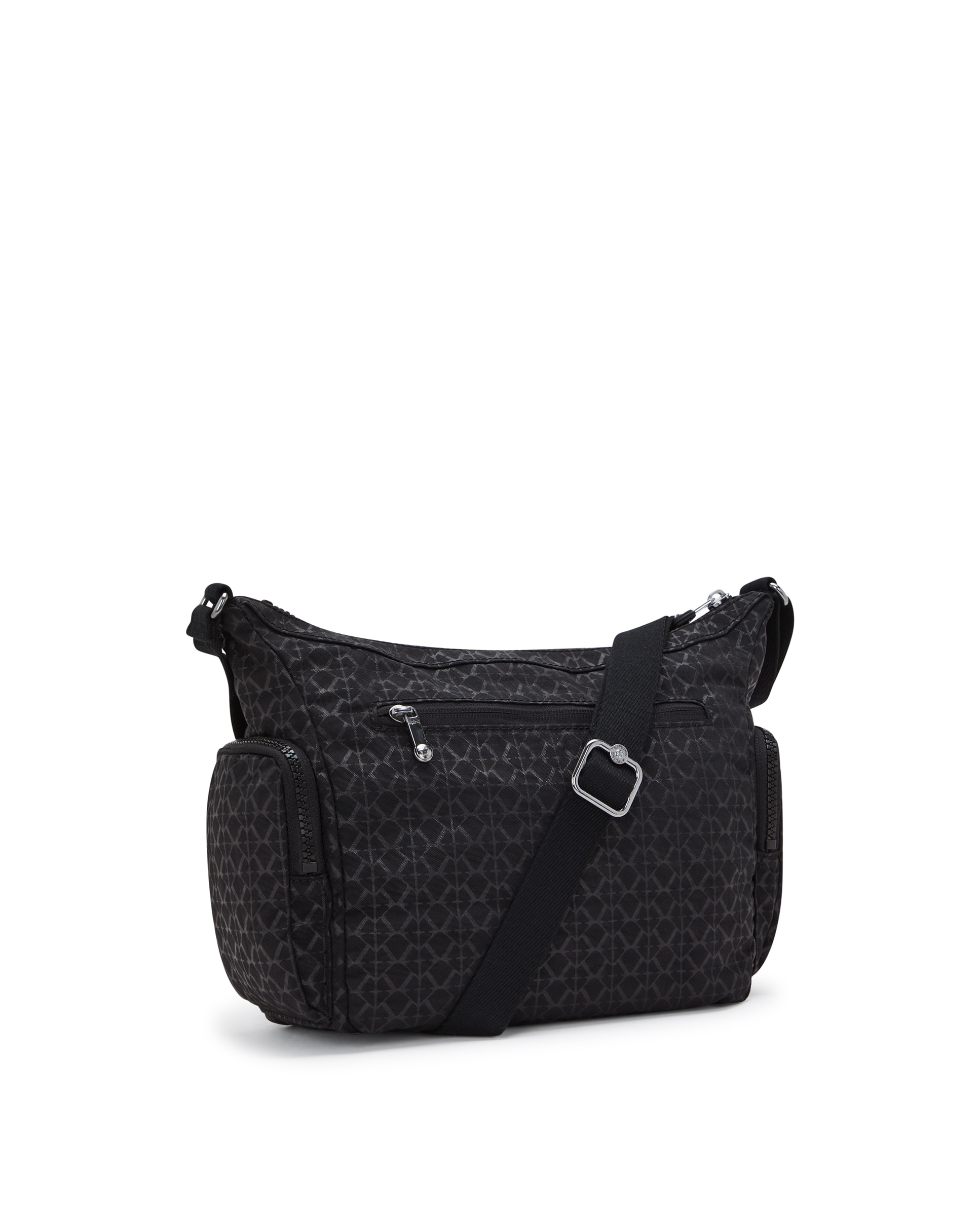 Bandolera de mujer mediana con cremallera y bolsillos exteriores - Kipling - Negro mate Negro mate-3
