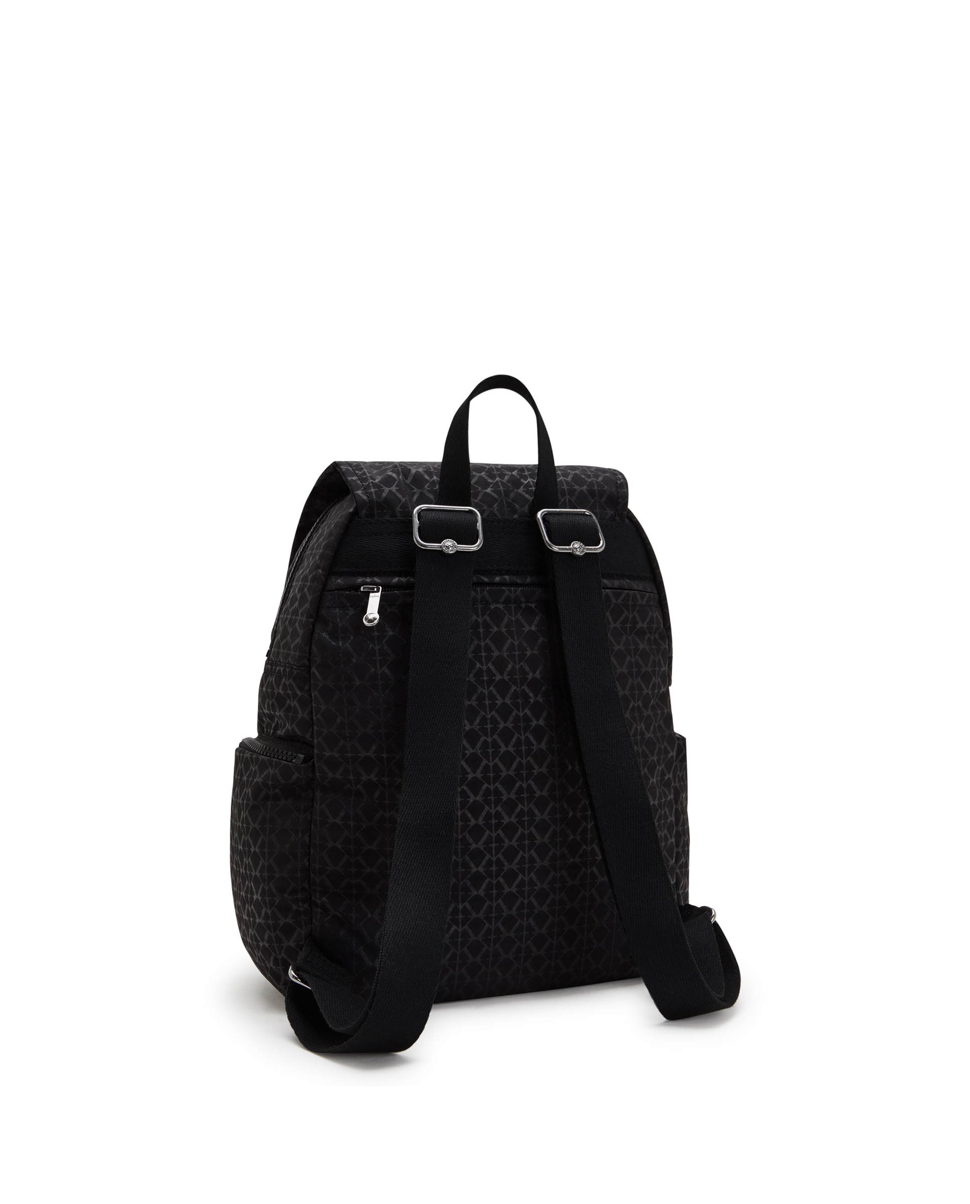 Mochila de mujer mediana son solapa - Kipling - Negro mate Negro mate-3