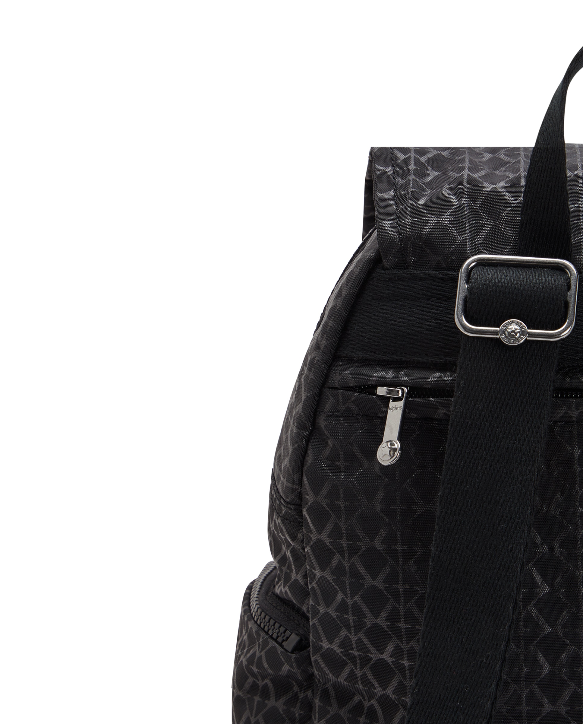 Mochila de mujer mediana son solapa - Kipling - Negro mate Negro mate-6