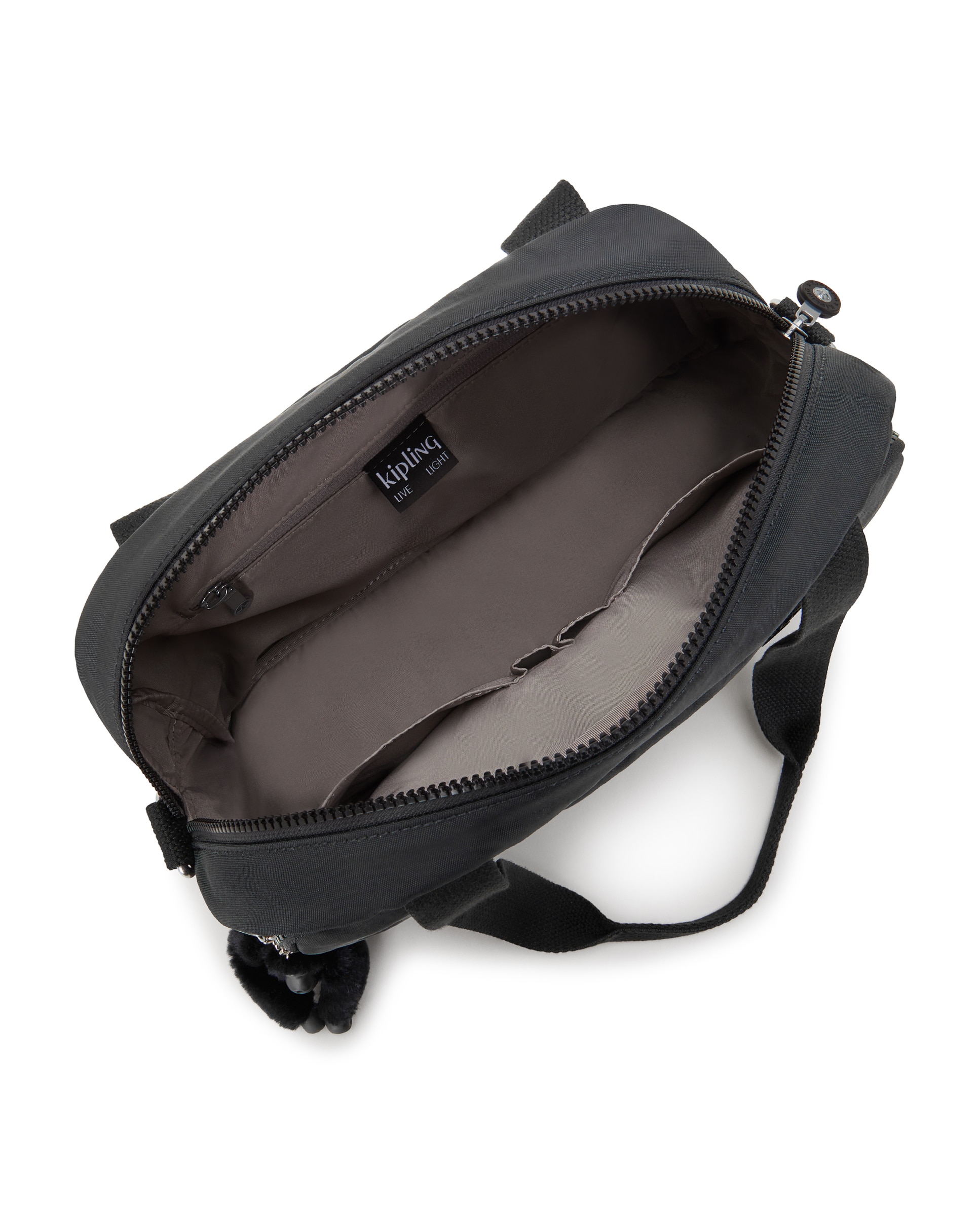 Bolso de hombro grande con bolsillos de cremallera y asa extraíble - Kipling - Negro Negro-3