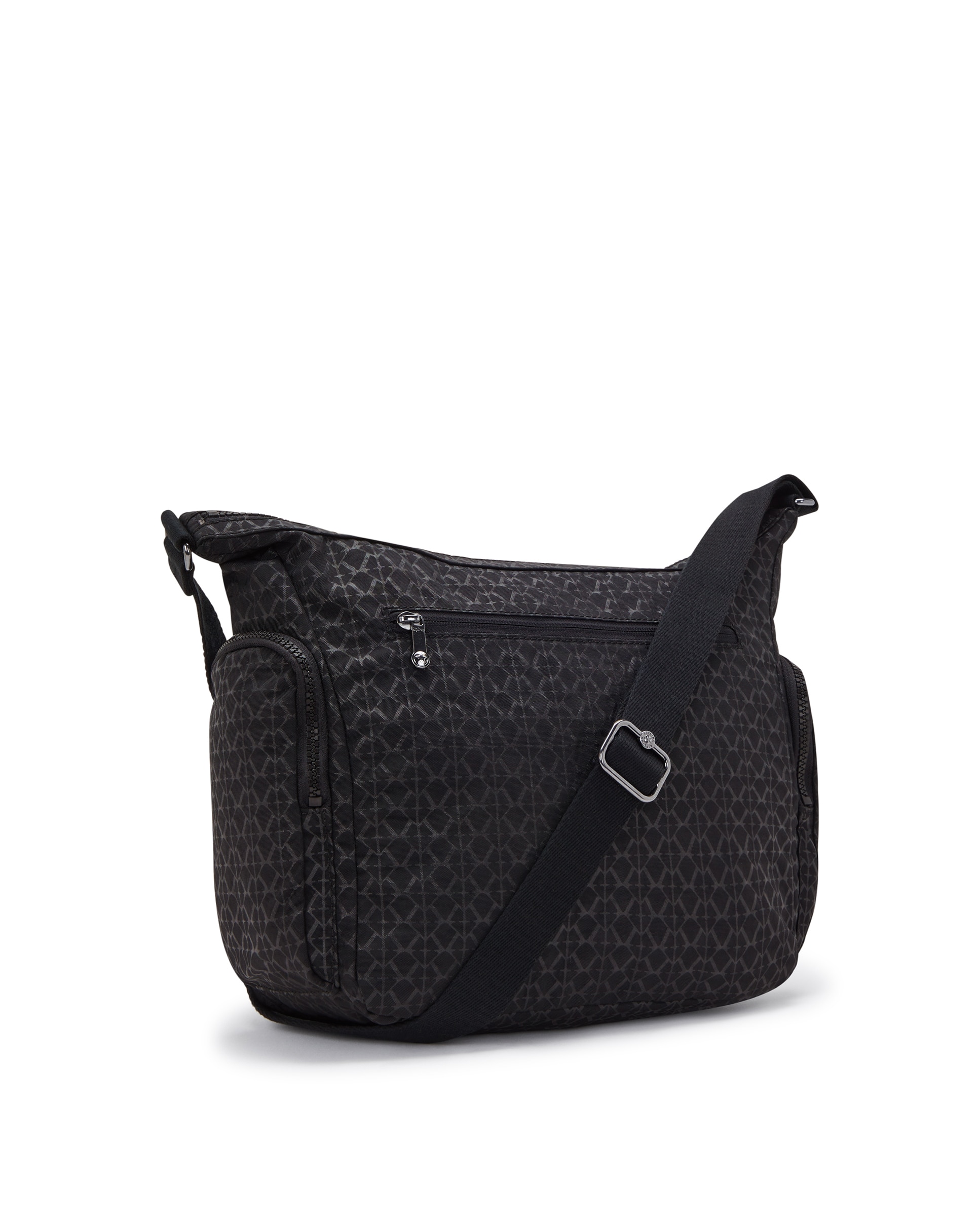 Bandolera de mujer grande con cremallera y bolsillos exteriores - Kipling - Negro mate Negro mate-3