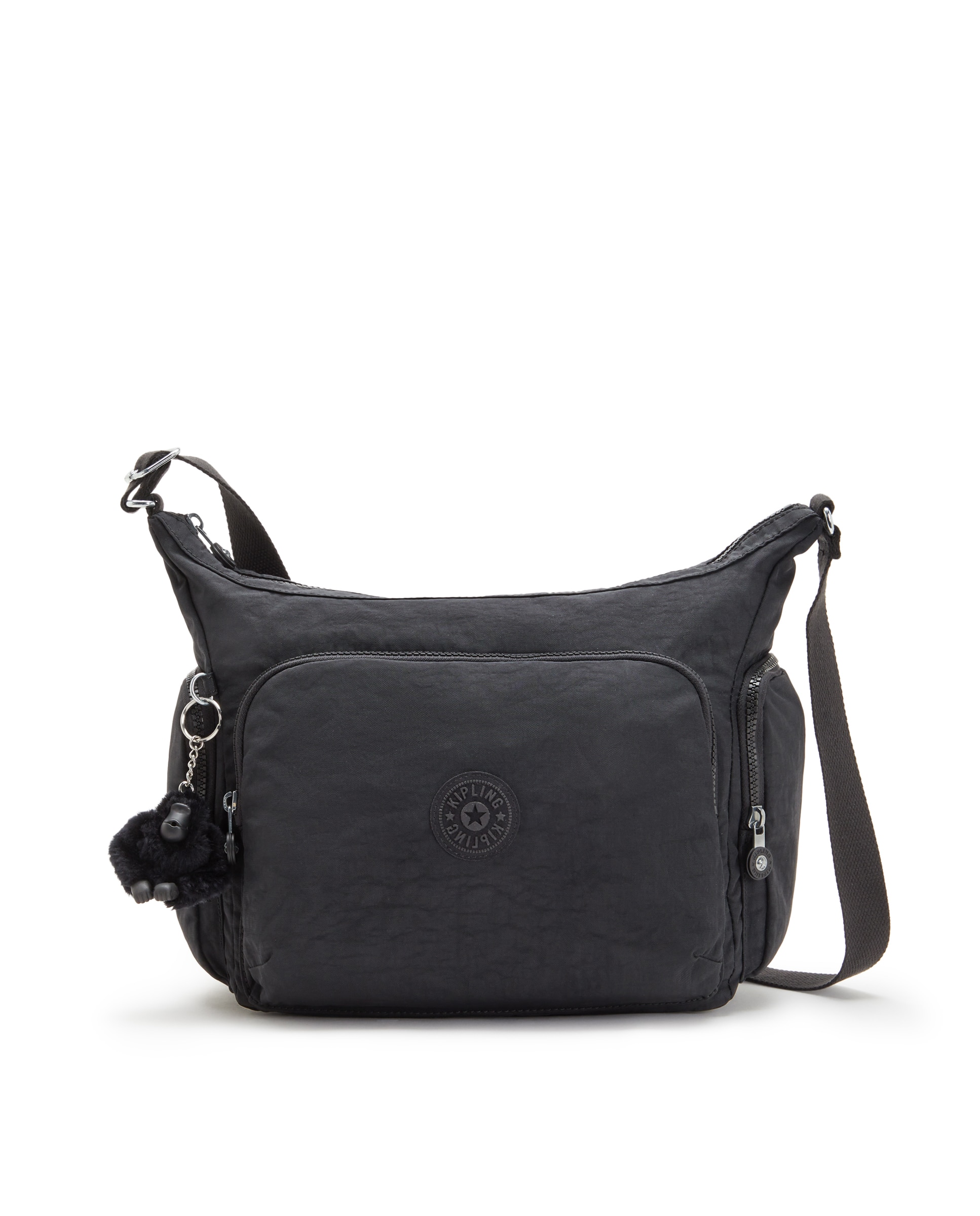 Bolso bandolera grande con correa ajustable - Kipling - Negro / Natural Negro-1