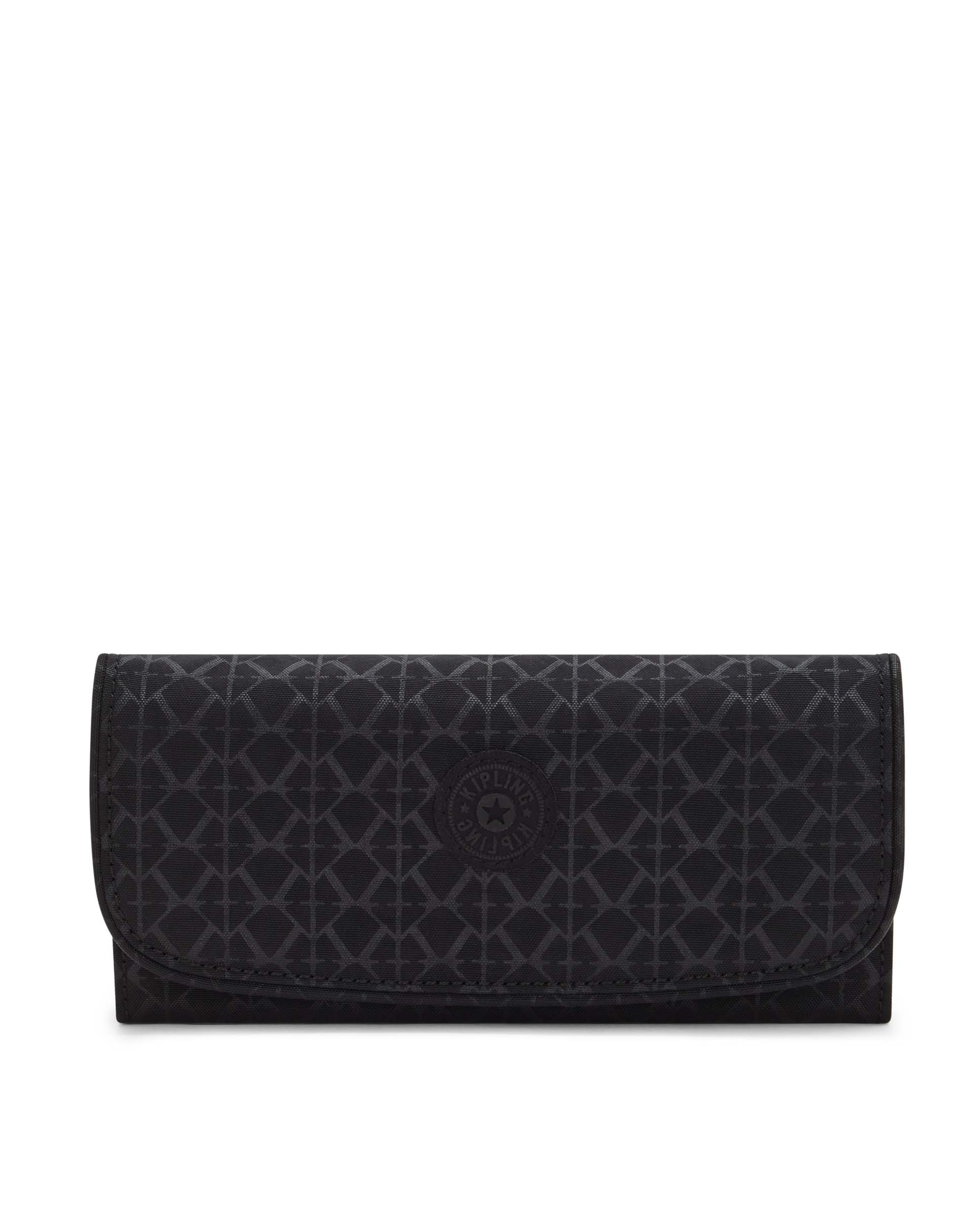 Cartera de mujer grande con solapa - Kipling - Negro mate Negro mate-1