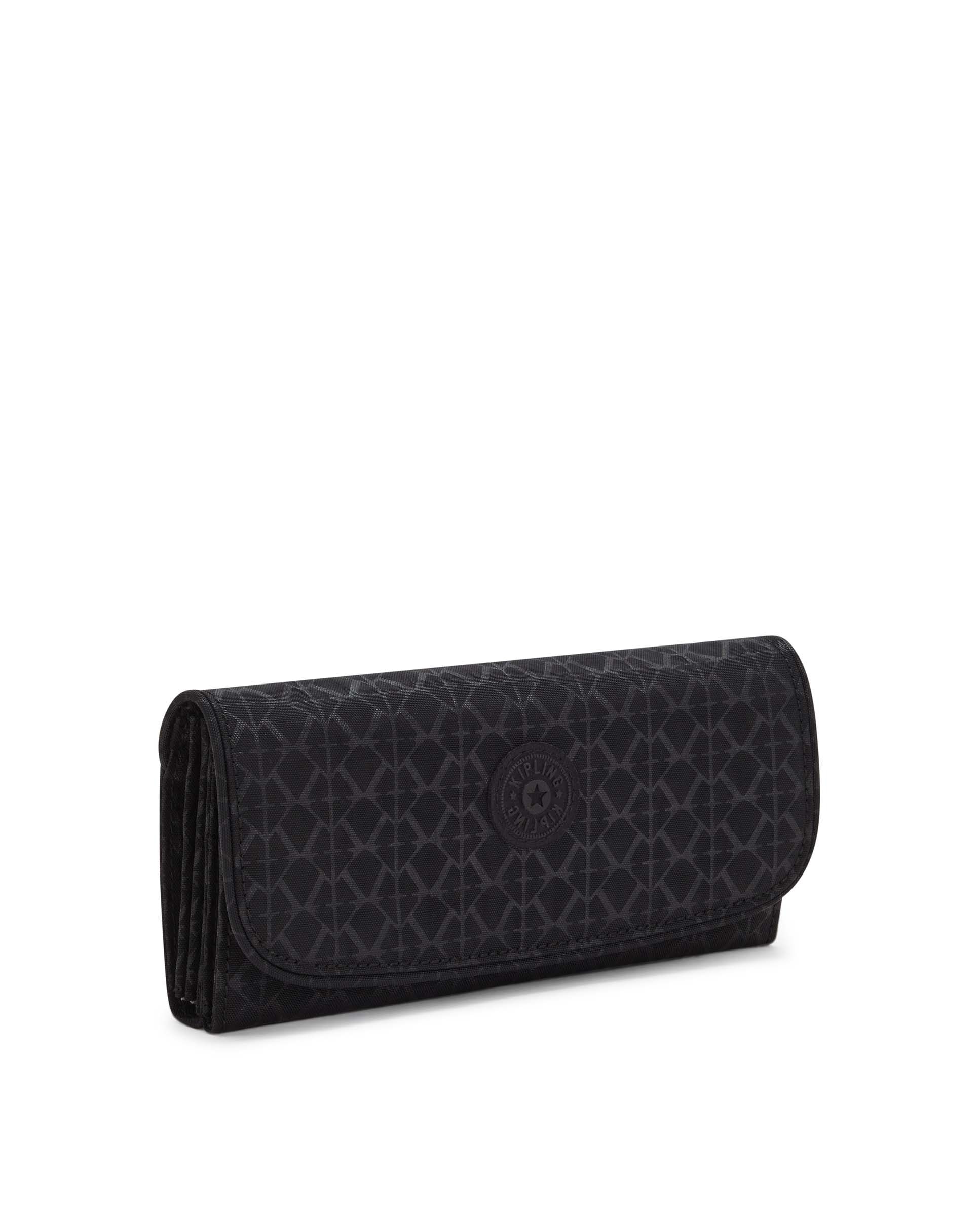 Cartera de mujer grande con solapa - Kipling - Negro mate Negro mate-4