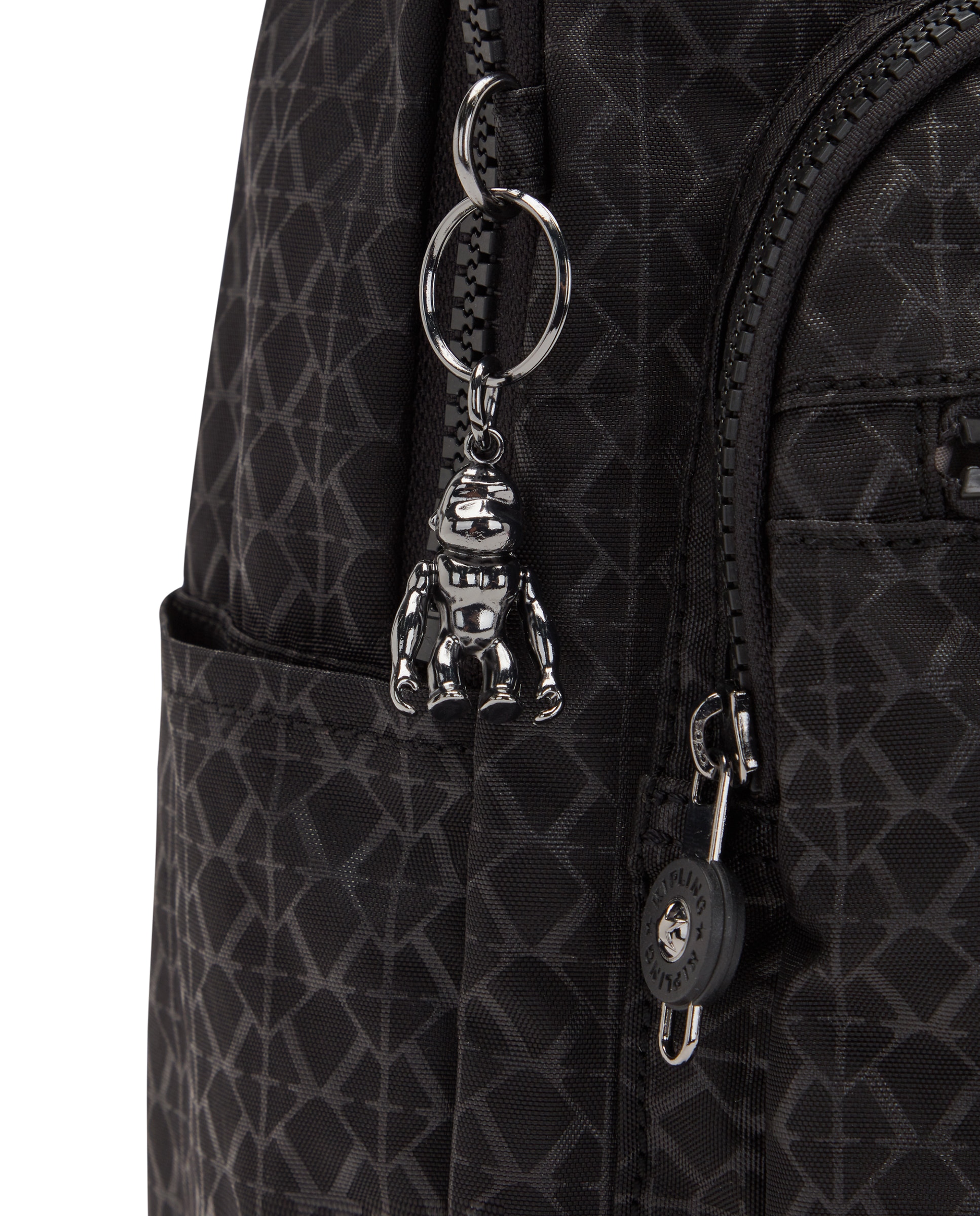 Mochila de mujer pequeña con cremallera y funda para tablet - Kipling - Negro mate Negro mate-5