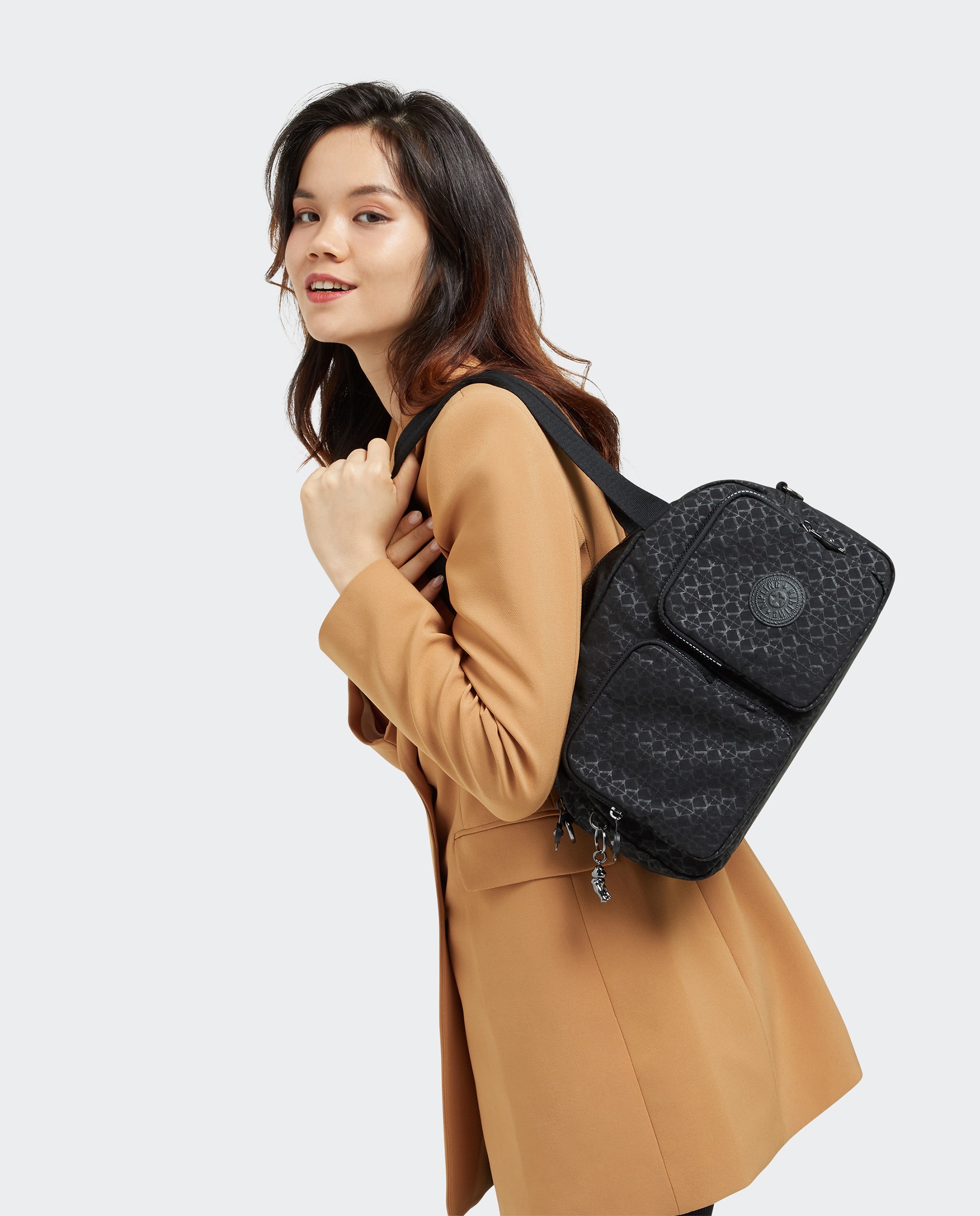 Bolso de hombro versátil Cool Defea con correa extraíble en estampado - Kipling - Negro Negro-2