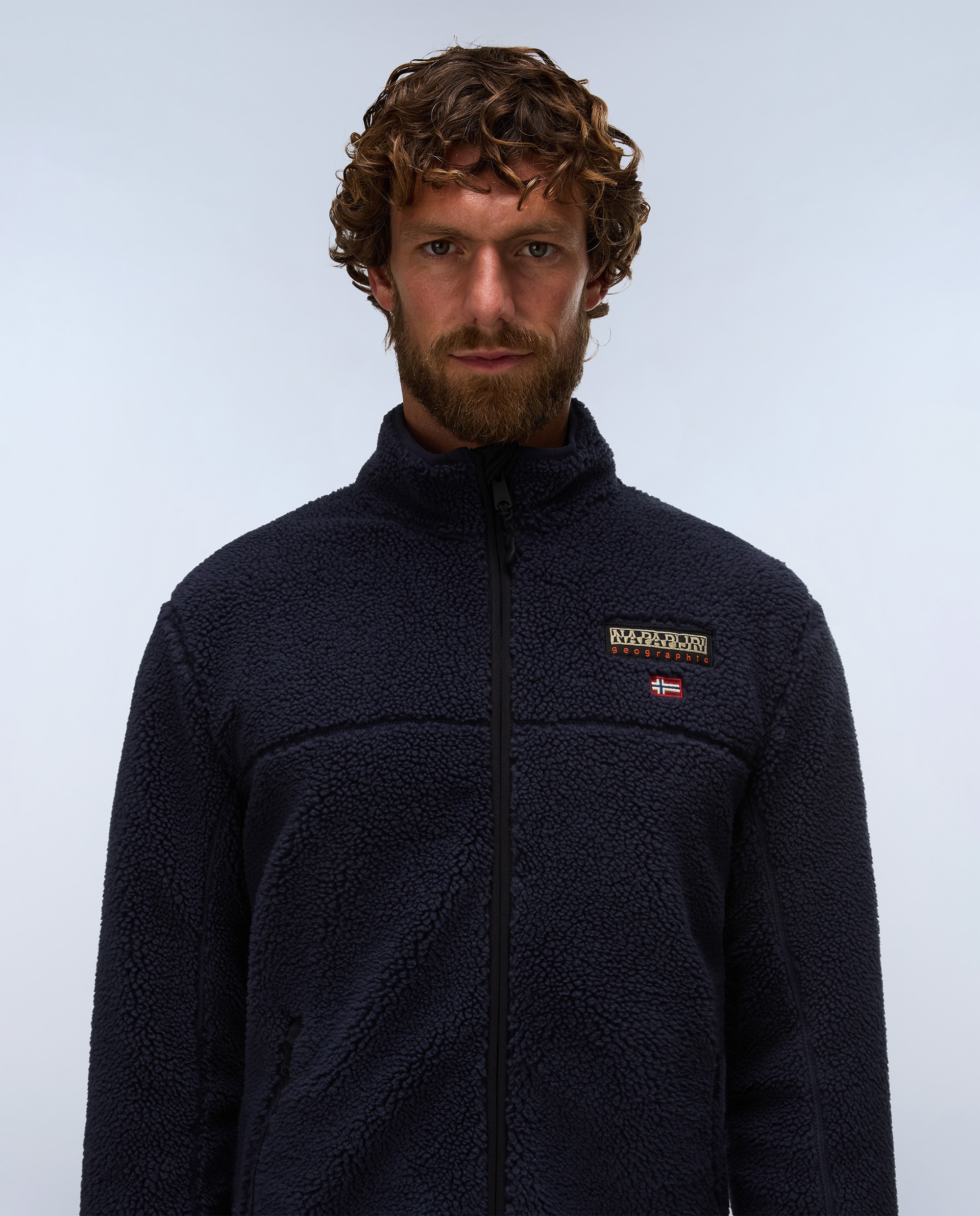 Sudadera de hombre tynik fz con cuello alto y cremallera - Napapijri - Azul marino Azul marino-1