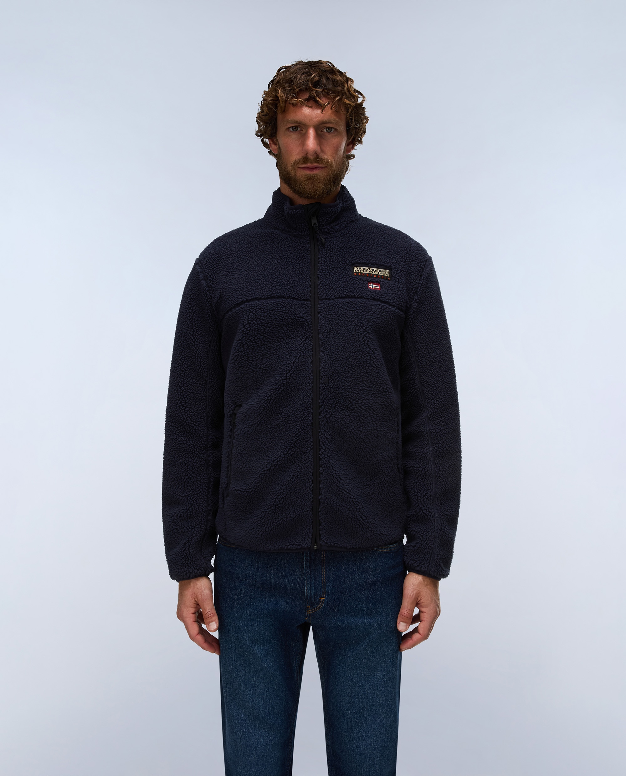 Sudadera de hombre tynik fz con cuello alto y cremallera - Napapijri - Azul marino Azul marino-2