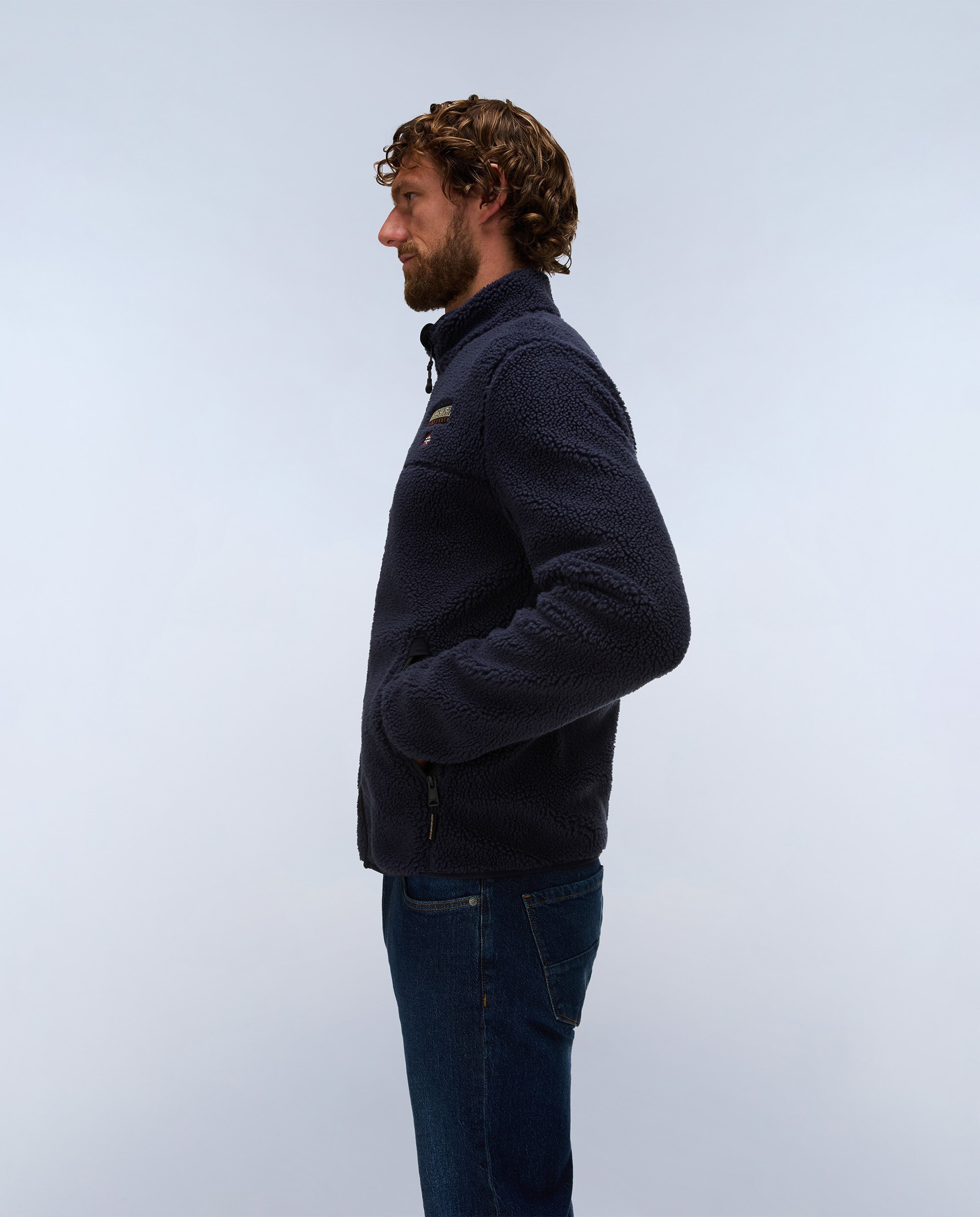 Sudadera de hombre tynik fz con cuello alto y cremallera - Napapijri - Azul marino Azul marino-3