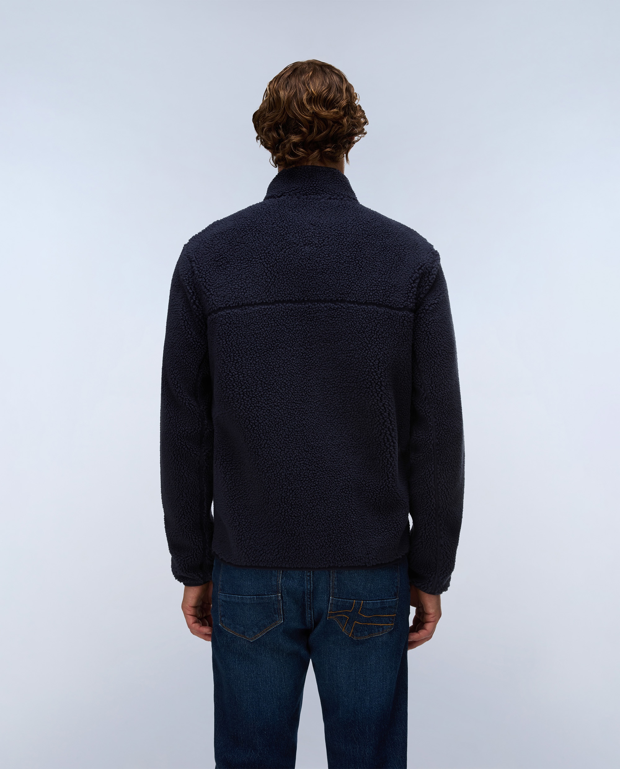 Sudadera de hombre tynik fz con cuello alto y cremallera - Napapijri - Azul marino Azul marino-4