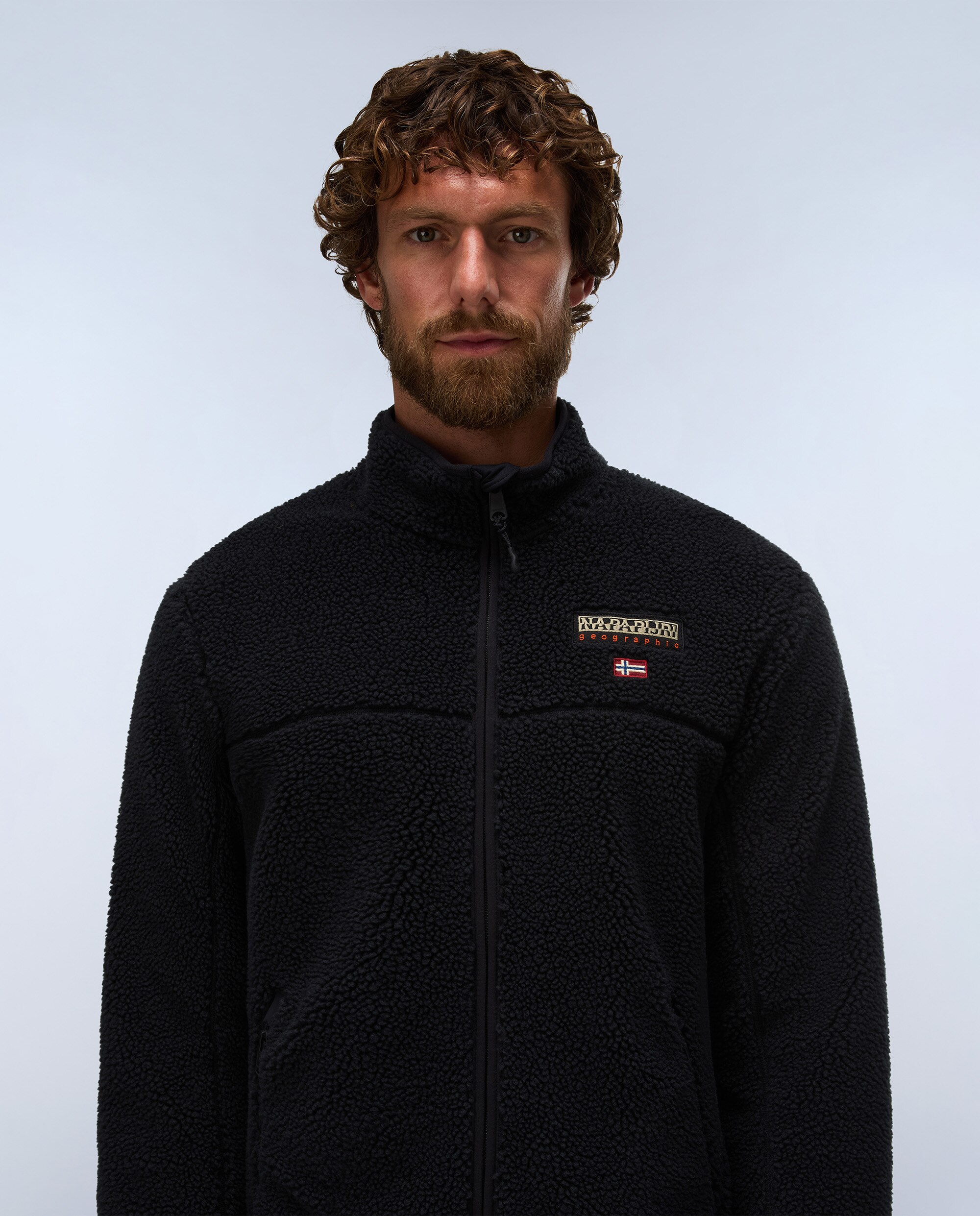 Imagen 0 de Sudadera de hombre tynik fz con cuello alto y cremallera Negro