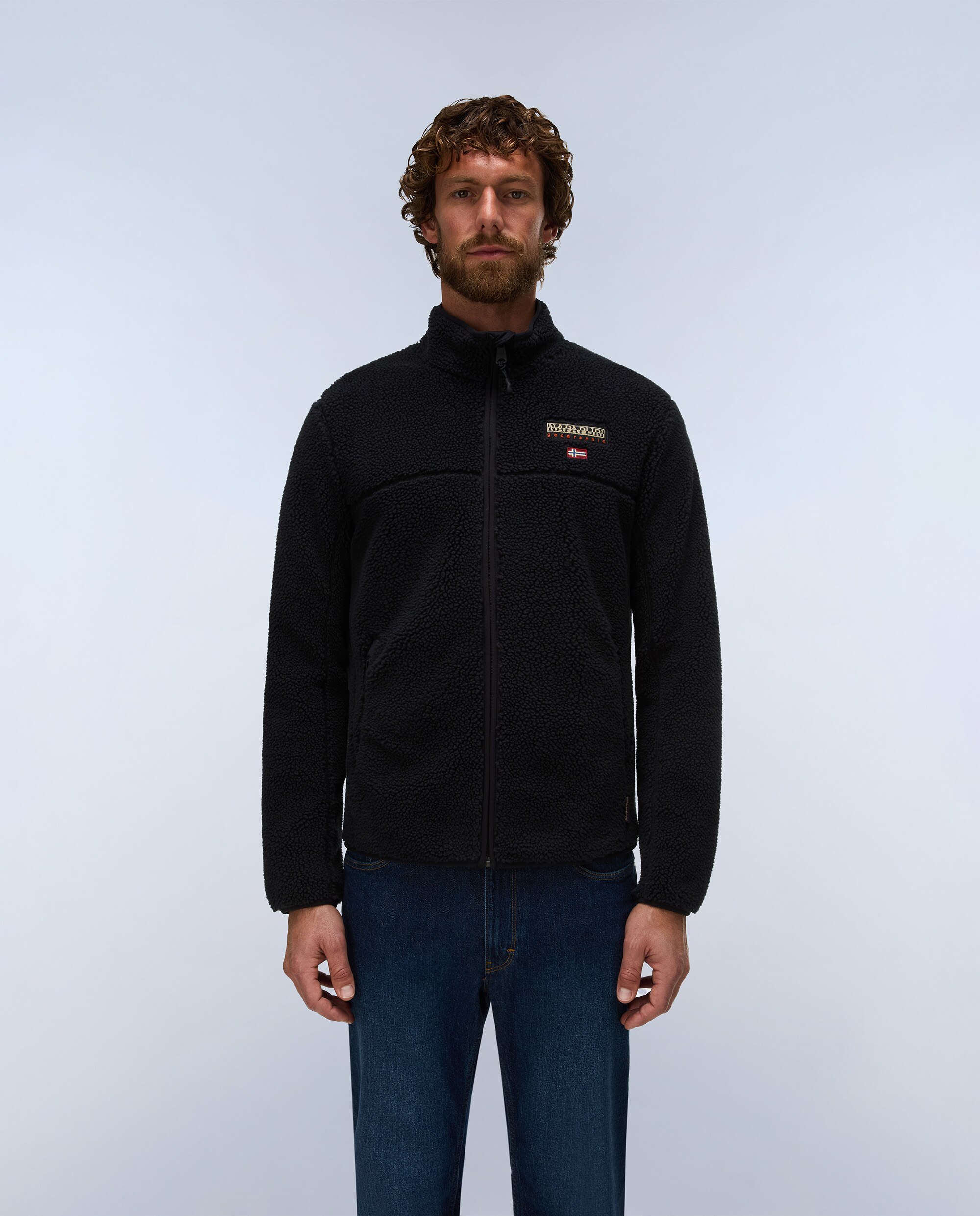 Sudadera de hombre tynik fz con cuello alto y cremallera - Napapijri - Negro Negro-2