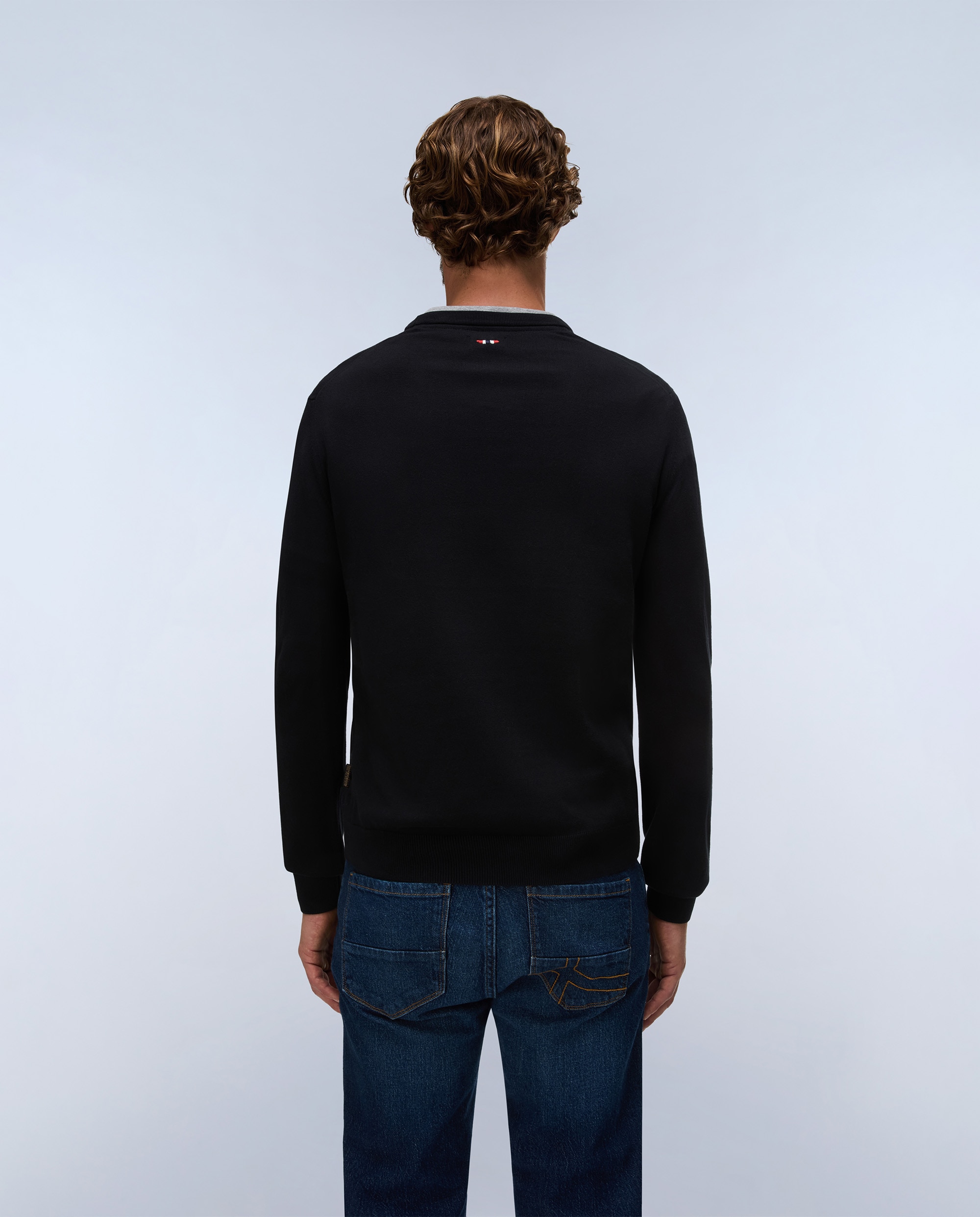 Imagen 3 de Jersey de algodón droz de hombre azul marino de cuello redondo - Napapijri - Negro Negro